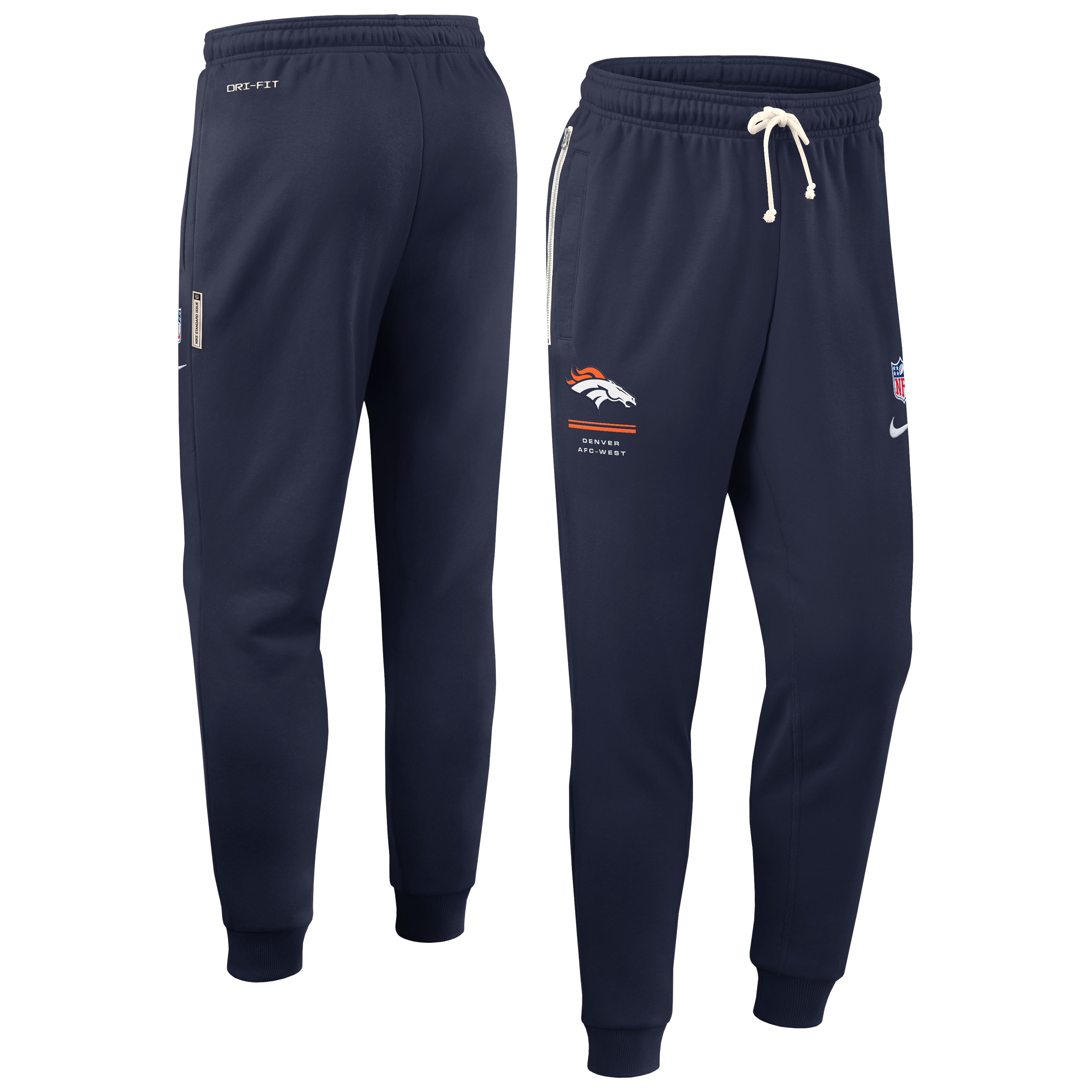 Men's Nike Navy Denver Broncos Sideline Standard Issue Touchback Kick Dri-FIT Taper Pants