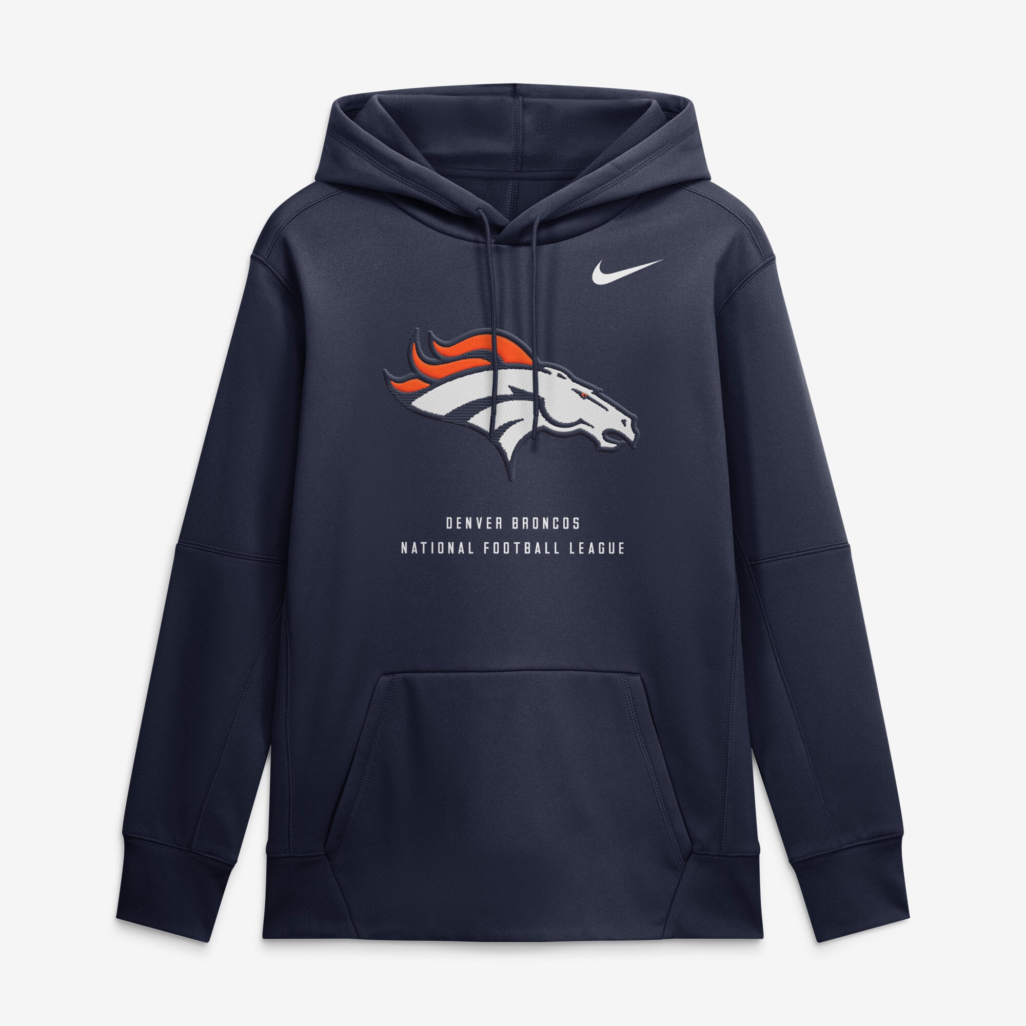 Men's Nike Navy Denver Broncos Toss Sweep Therma-FIT Hoodie