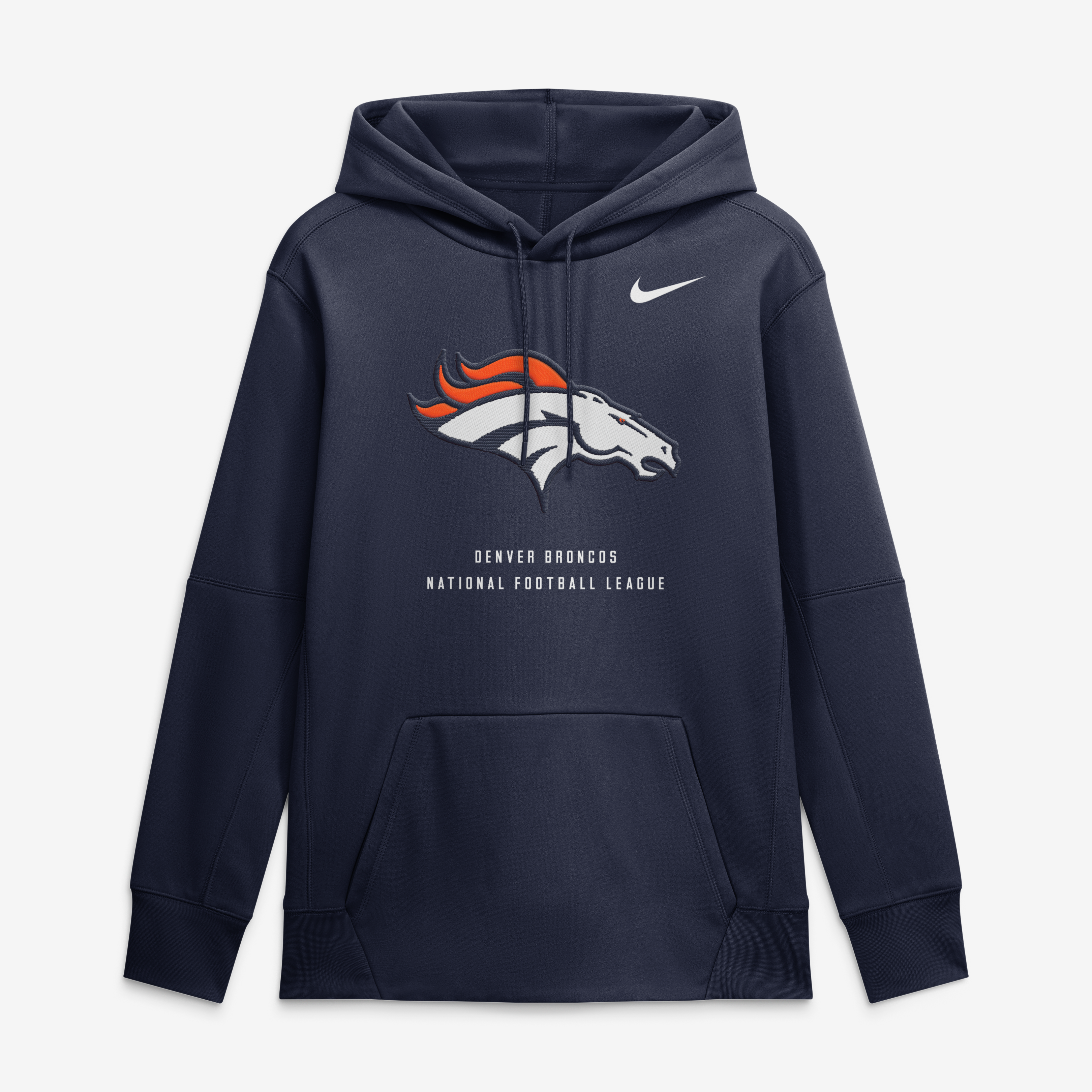 Men's Nike Navy Denver Broncos Toss Sweep Therma-FIT Hoodie