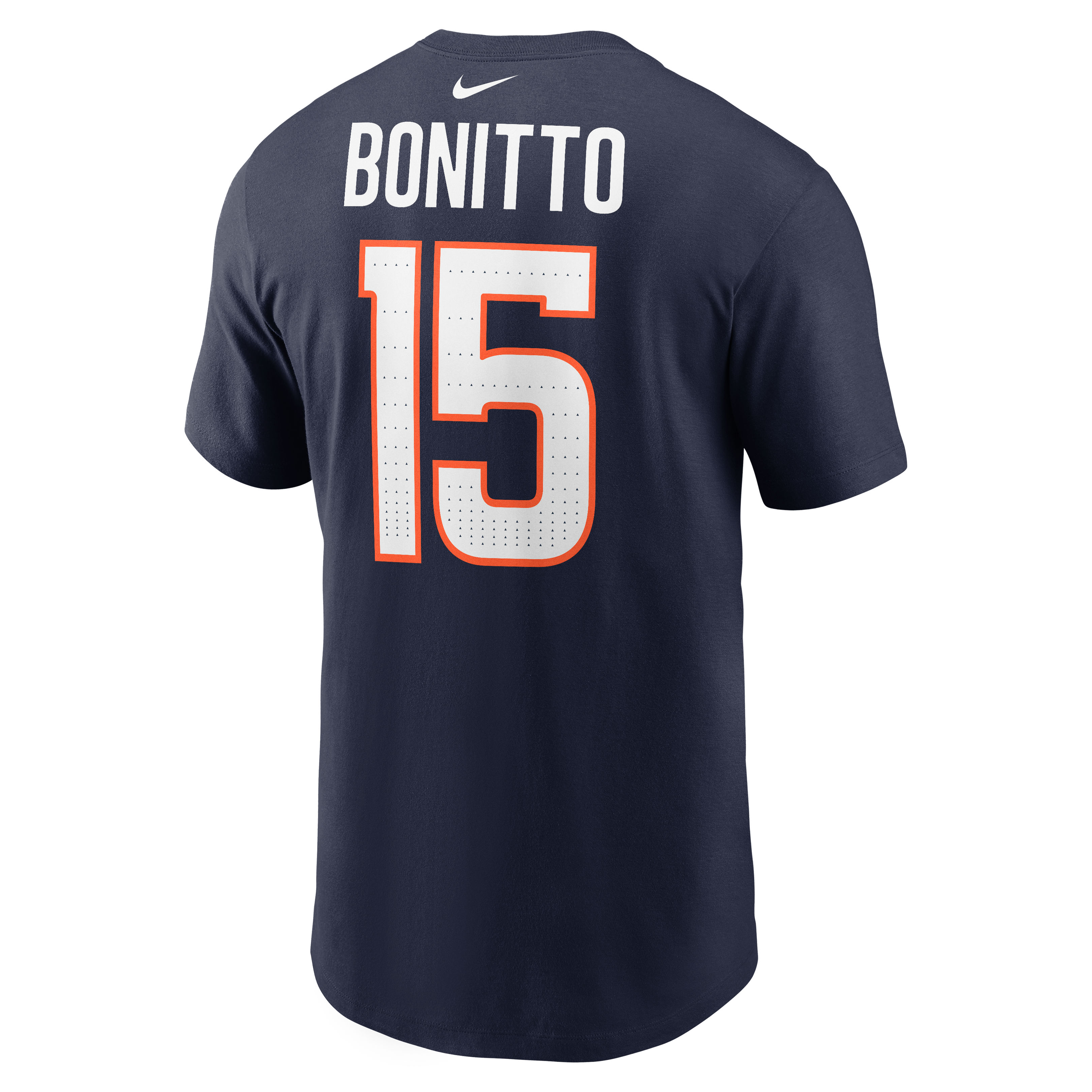 T-shirt Nike Nik Bonitto orange Denver Broncos pour homme, avec nom et numéro