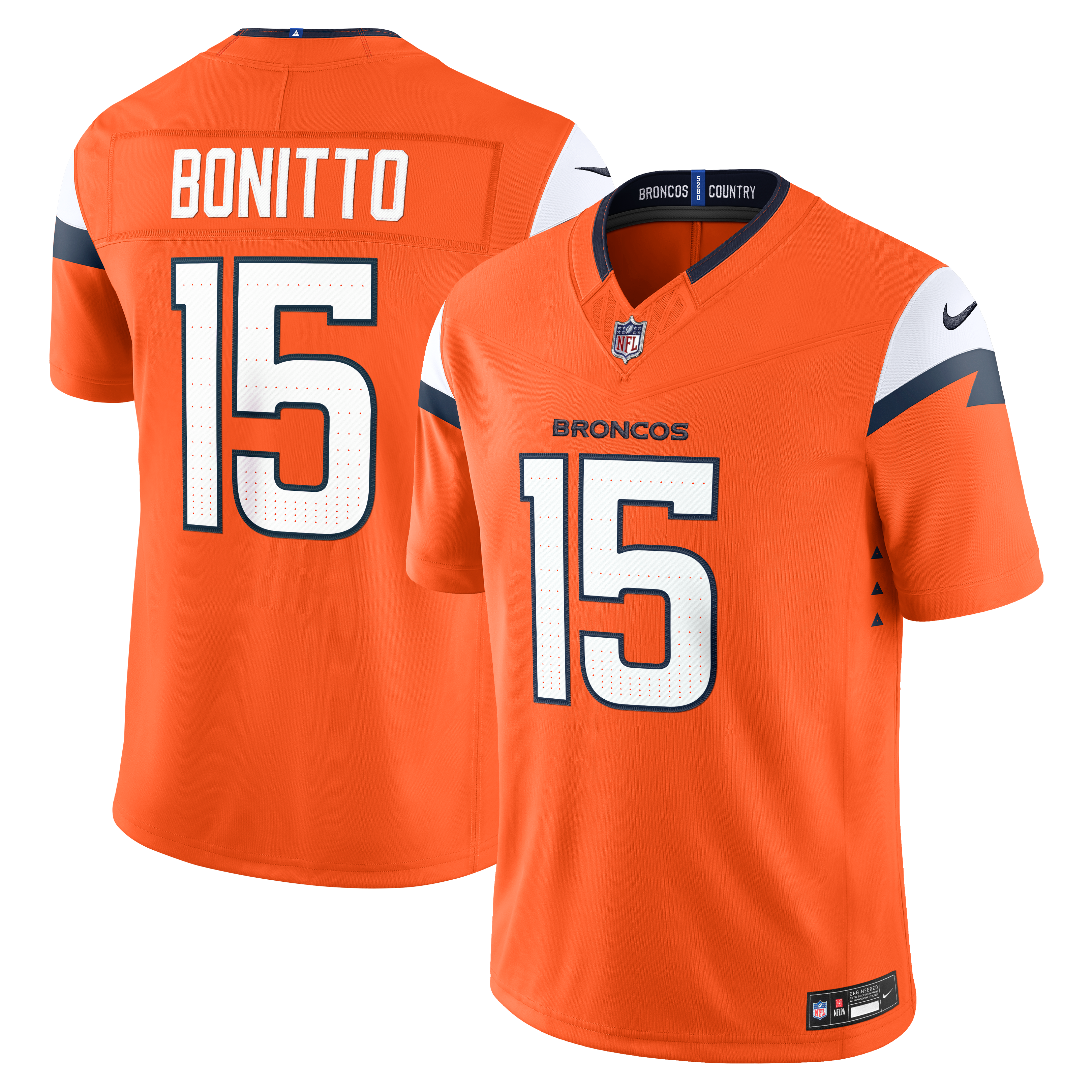 Men's Nike Nik Bonitto Orange Denver Broncos Team Vapor F.U.S.E. Stitched Limited Jersey