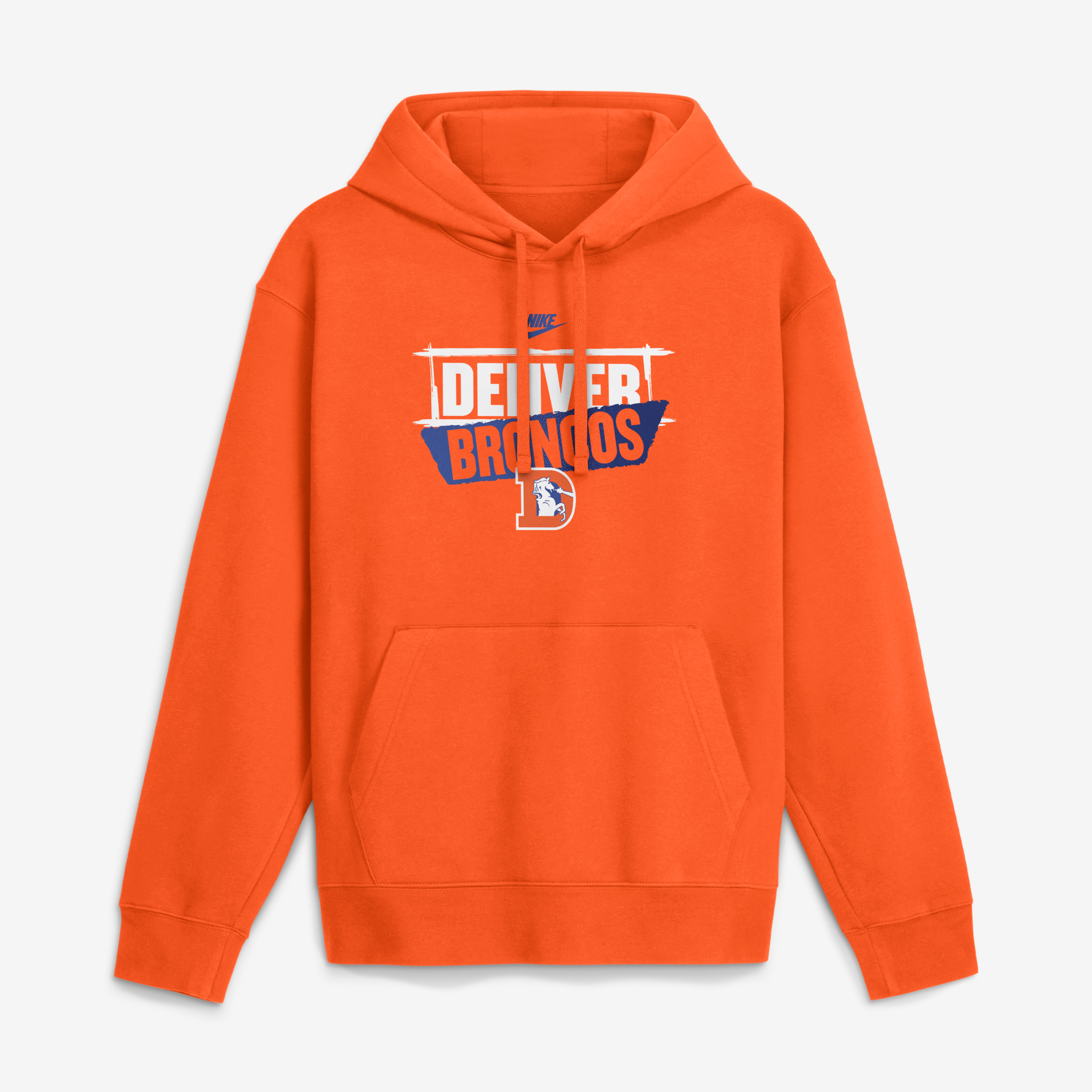 Sweat à capuche Nike Denver Broncos Rewind Club orange pour homme