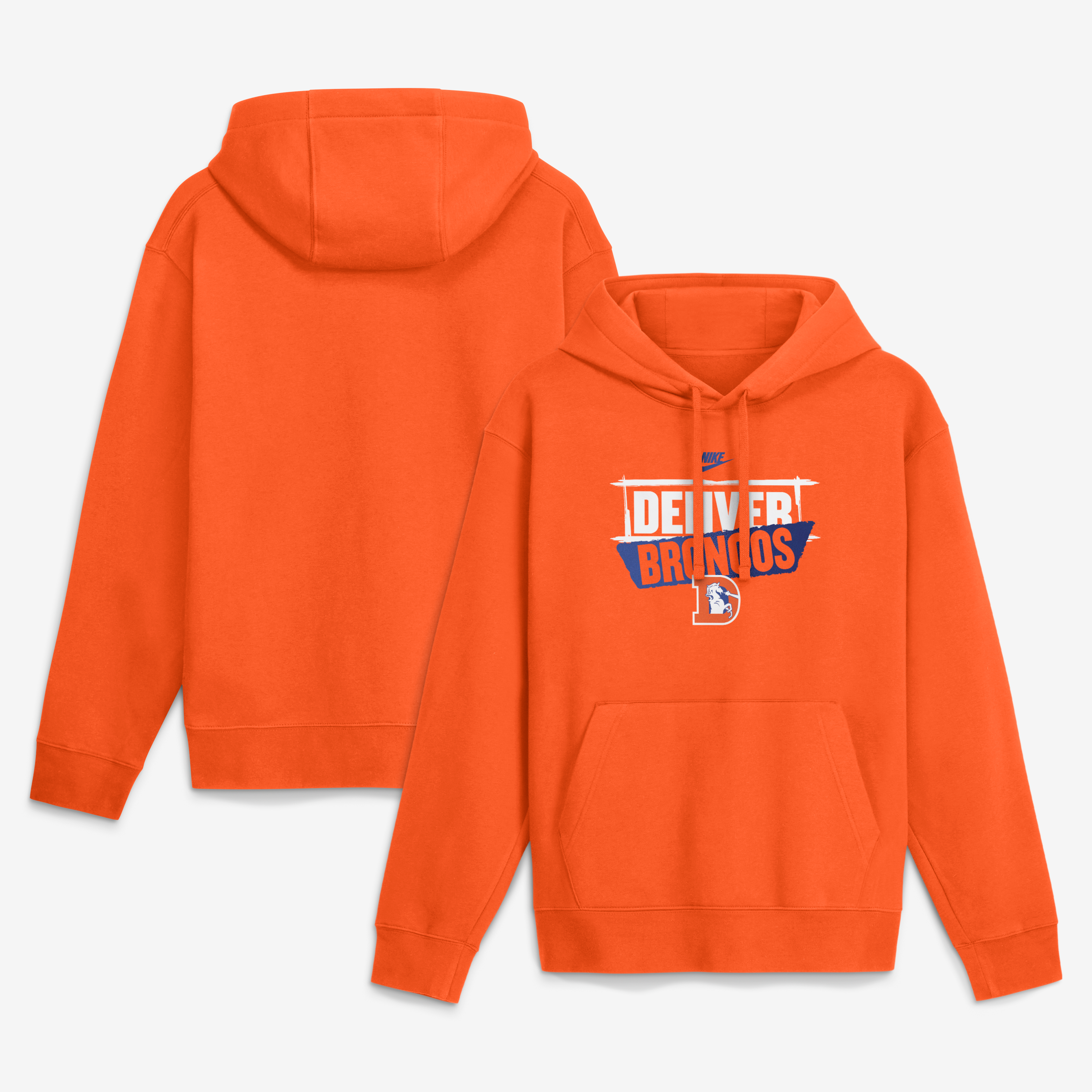 Sweat à capuche Nike Denver Broncos Rewind Club orange pour homme