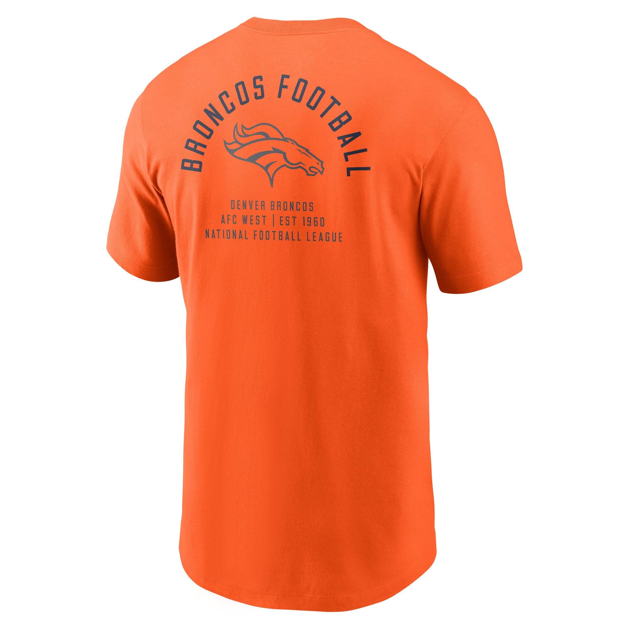 T-shirt Nike pour homme, orange, Denver Broncos, logo divisé