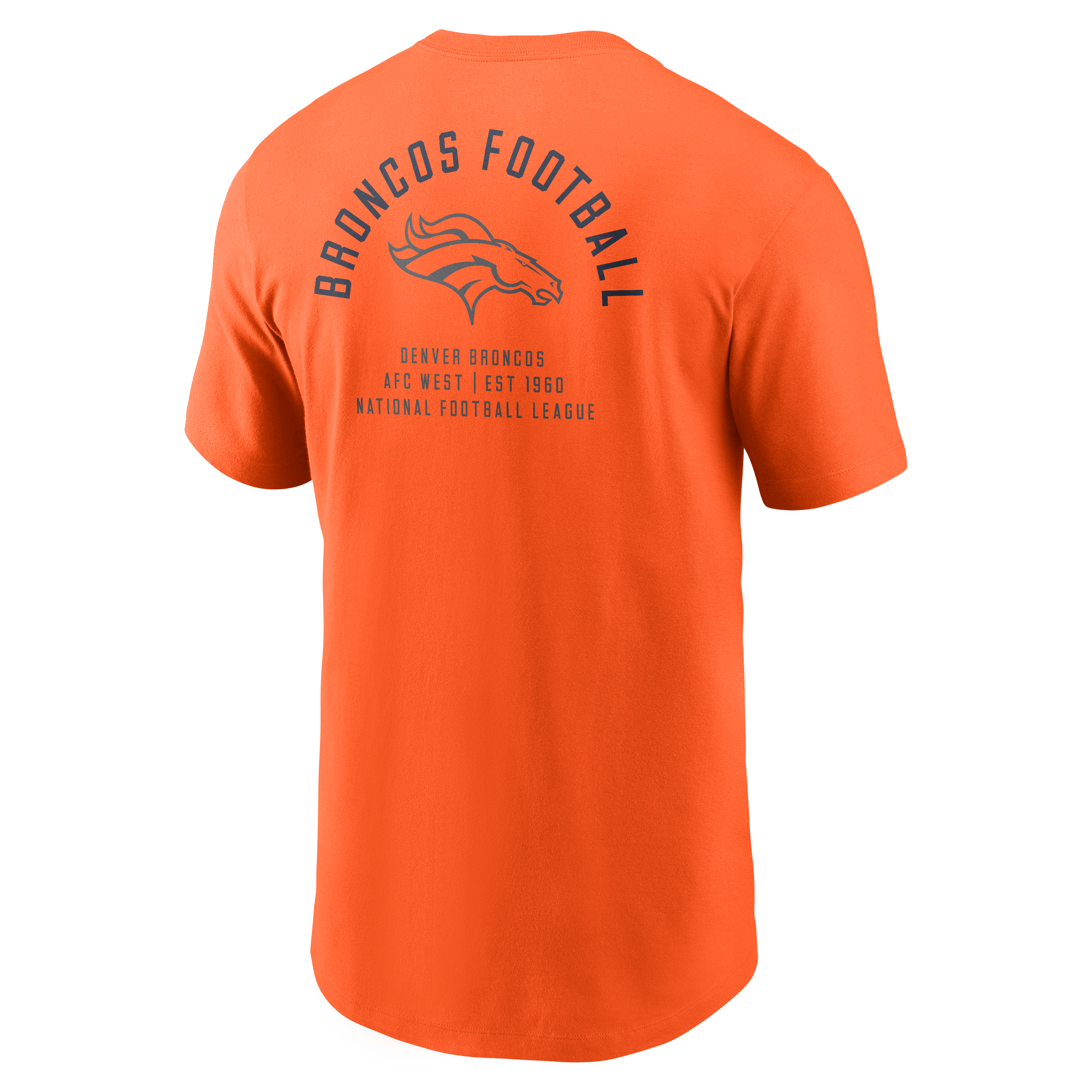 T-shirt Nike pour homme, orange, Denver Broncos, logo divisé
