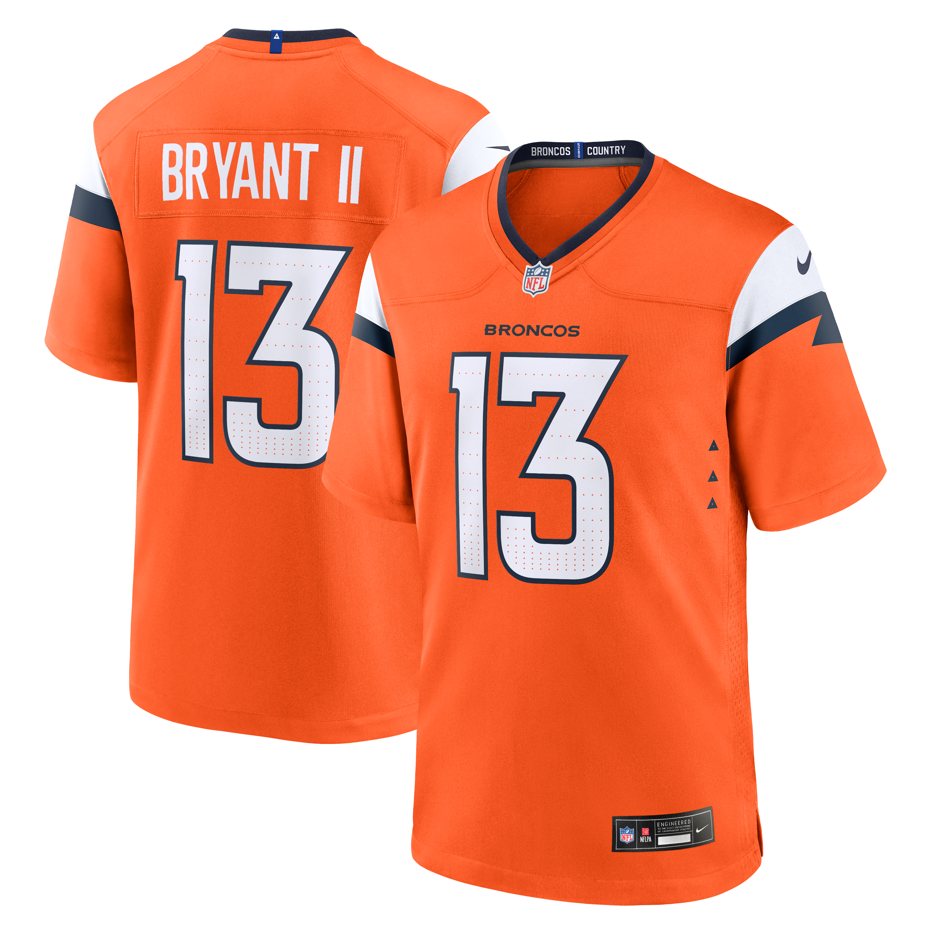 Maillot de match Nike Pat Bryant orange des Broncos Denver pour homme