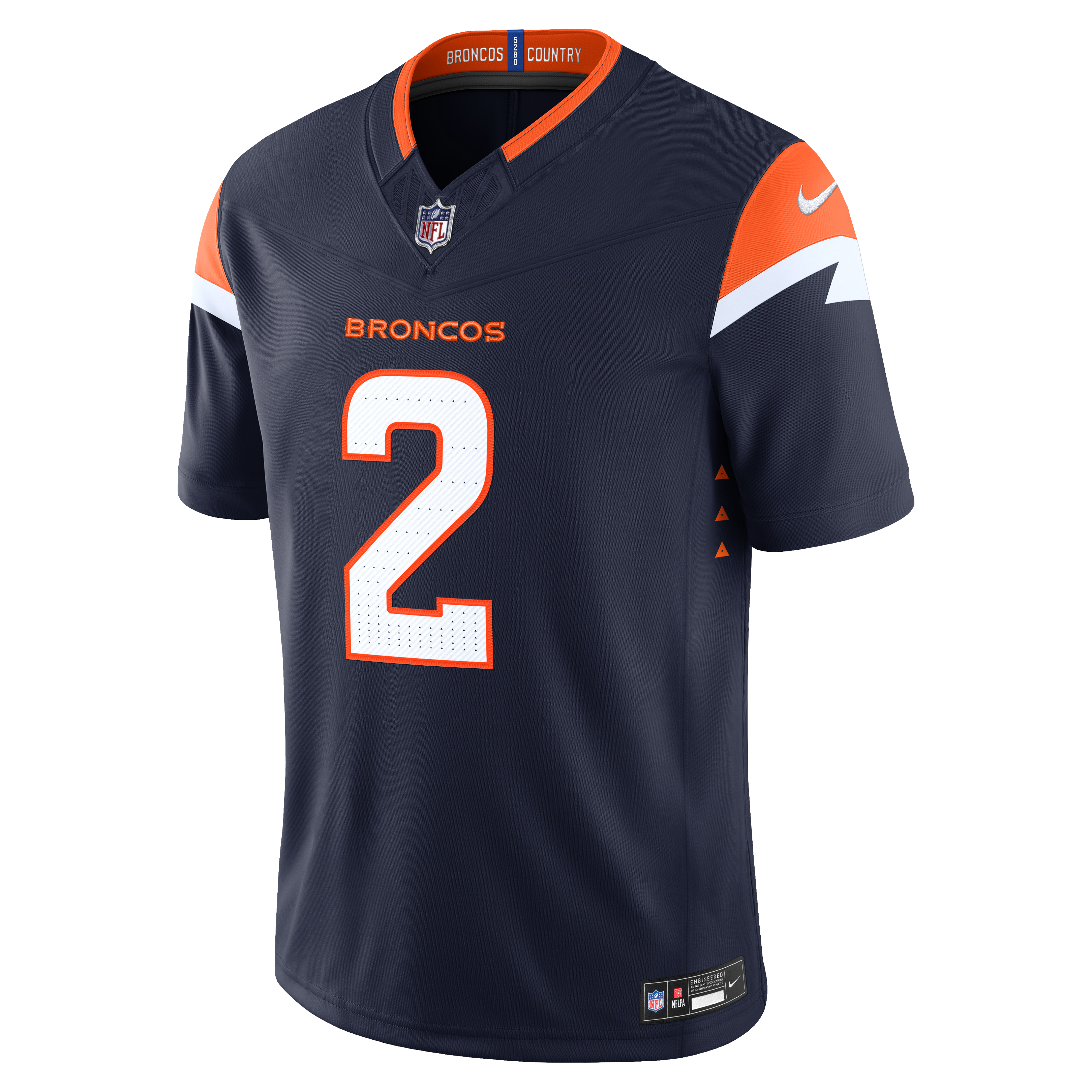 Men's Nike Pat Surtain II Navy Denver Broncos Alternate Vapor F.U.S.E. Stitched Limited Jersey