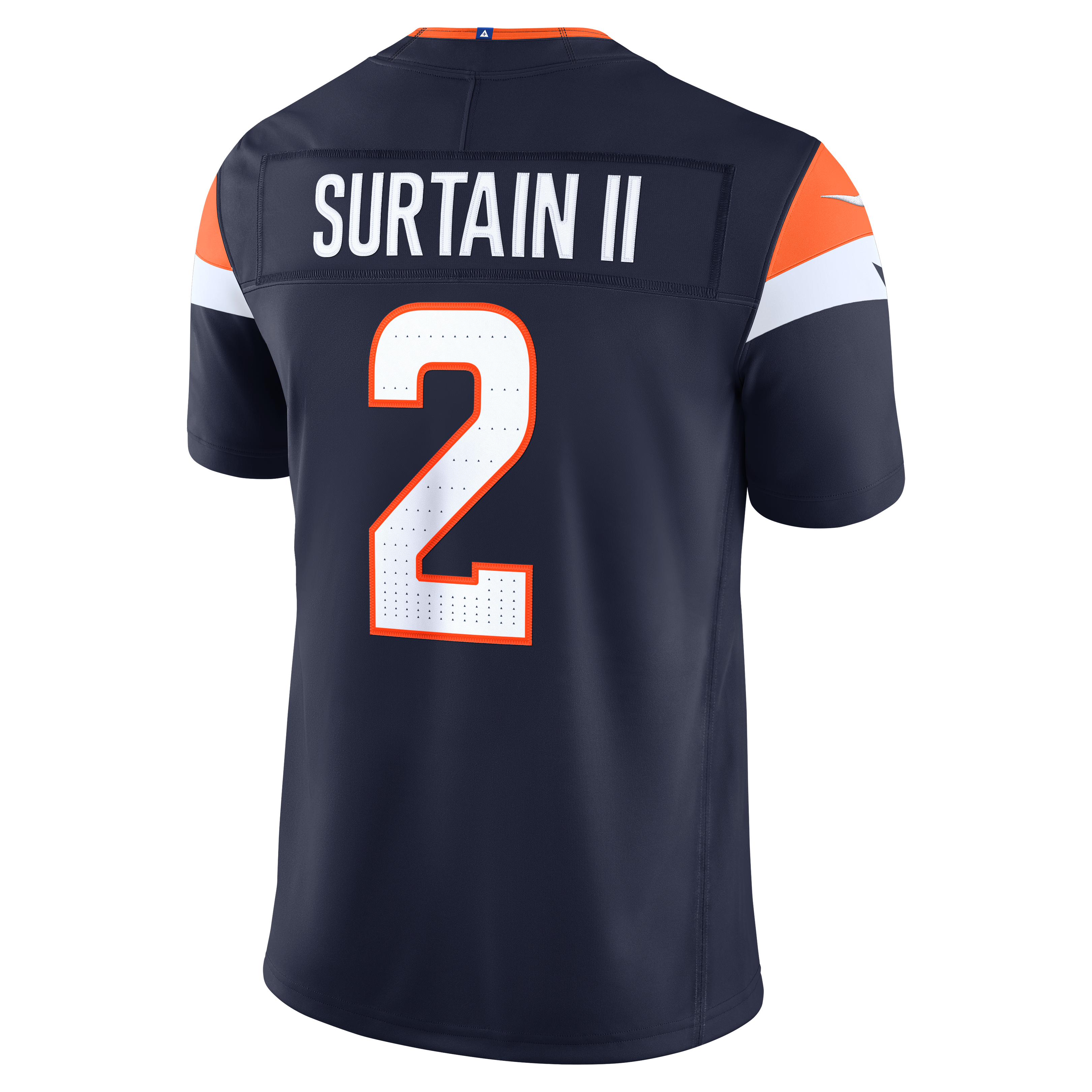 Men's Nike Pat Surtain II Navy Denver Broncos Alternate Vapor F.U.S.E. Stitched Limited Jersey