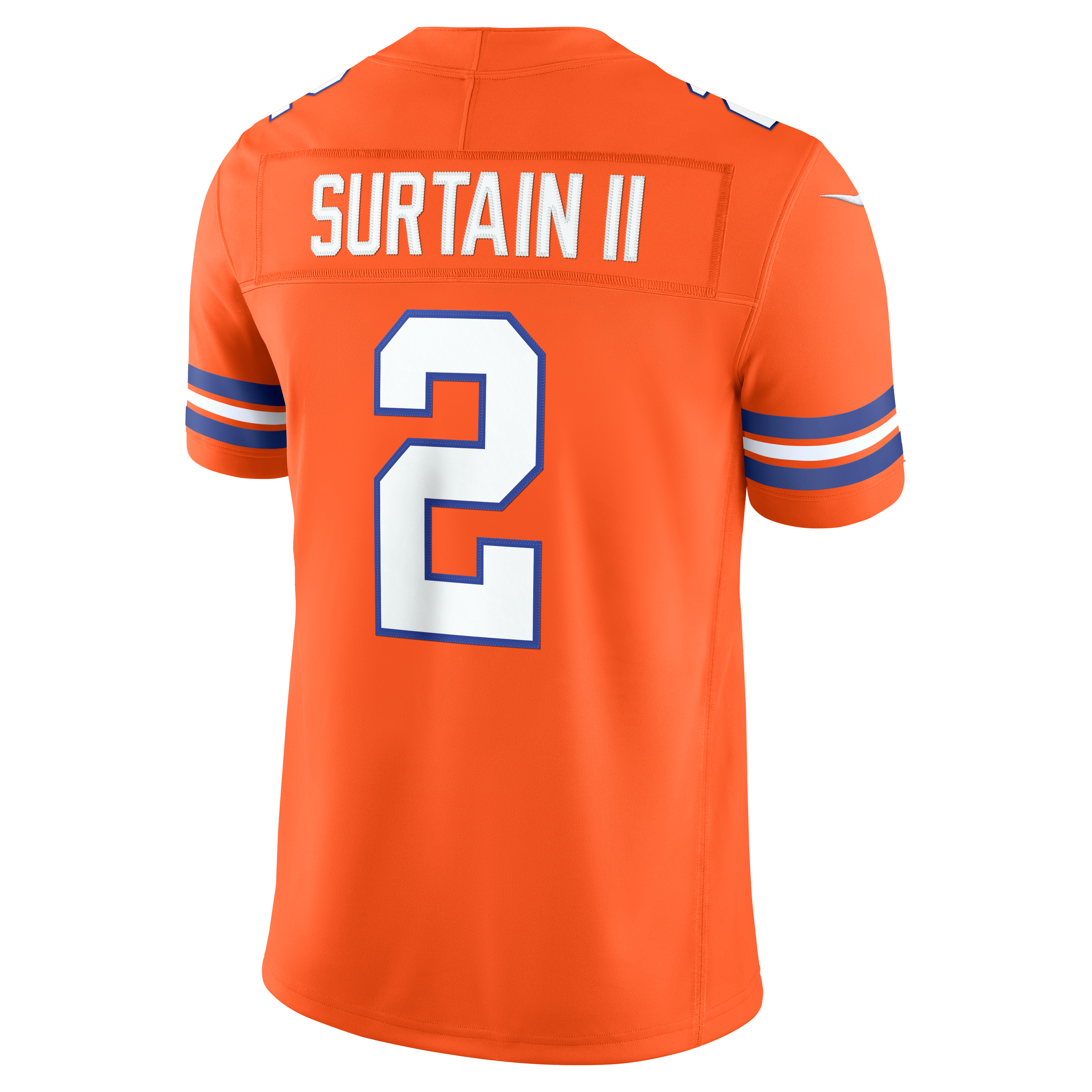 Men's Nike Pat Surtain II Orange Denver Broncos Alternate Mile High Collection 1977 Throwback Vapor F.U.S.E. Stitched Limited Jersey
