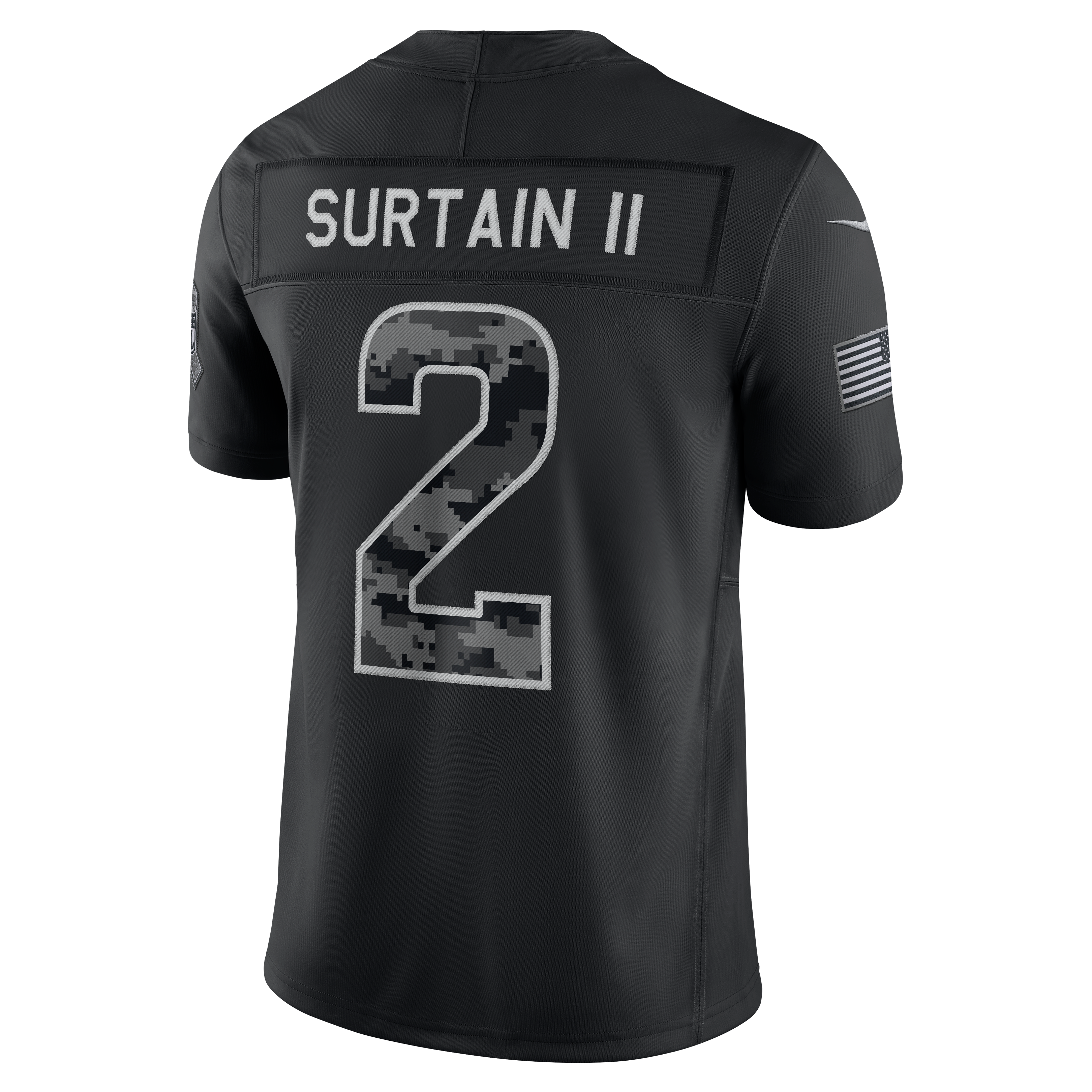 Maillot Nike Patrick Surtain II noir Denver Broncos 2026 Salute to Service, édition limitée cousue