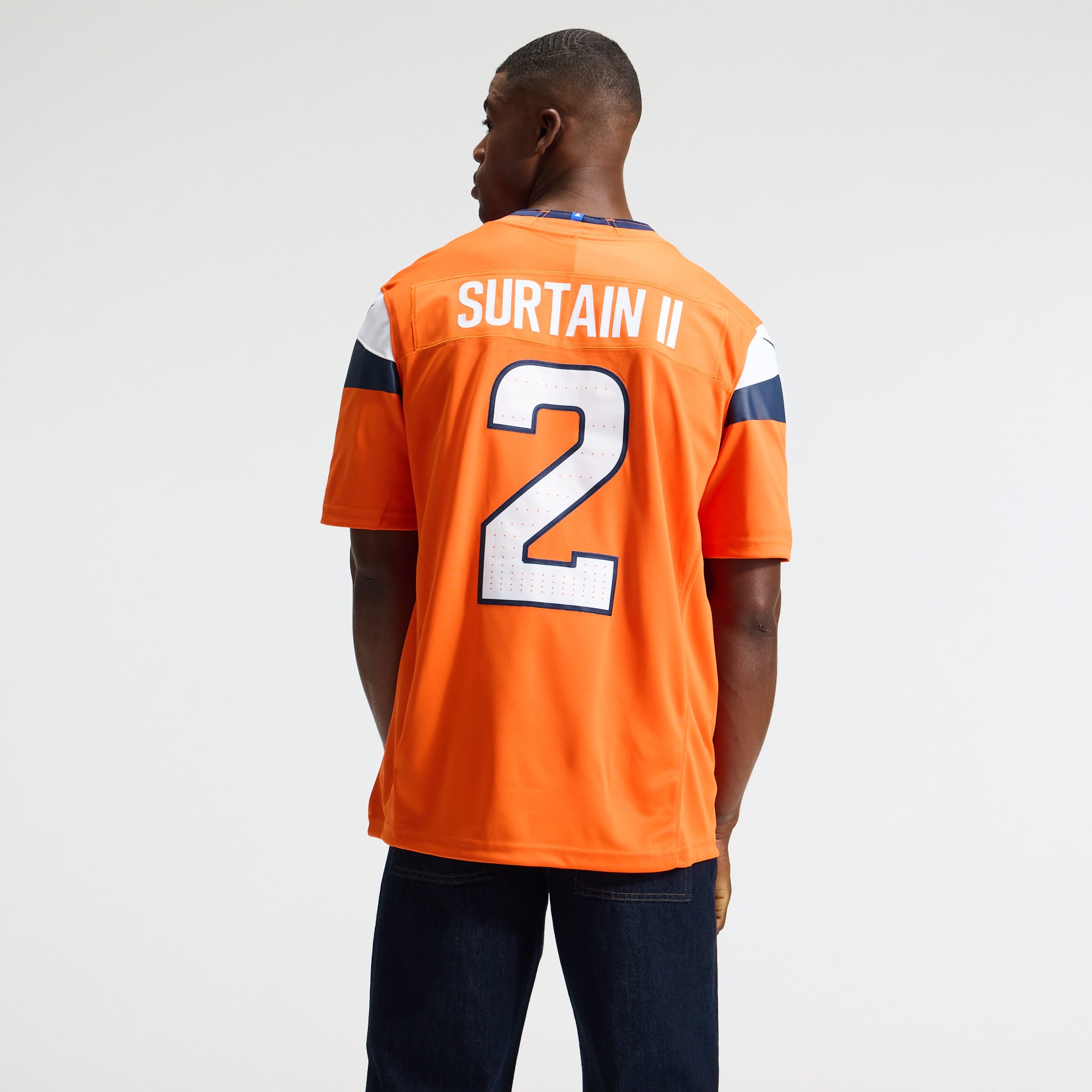 Men's Nike Patrick Surtain II Orange Denver Broncos Team Vapor F.U.S.E. Stitched Limited Jersey