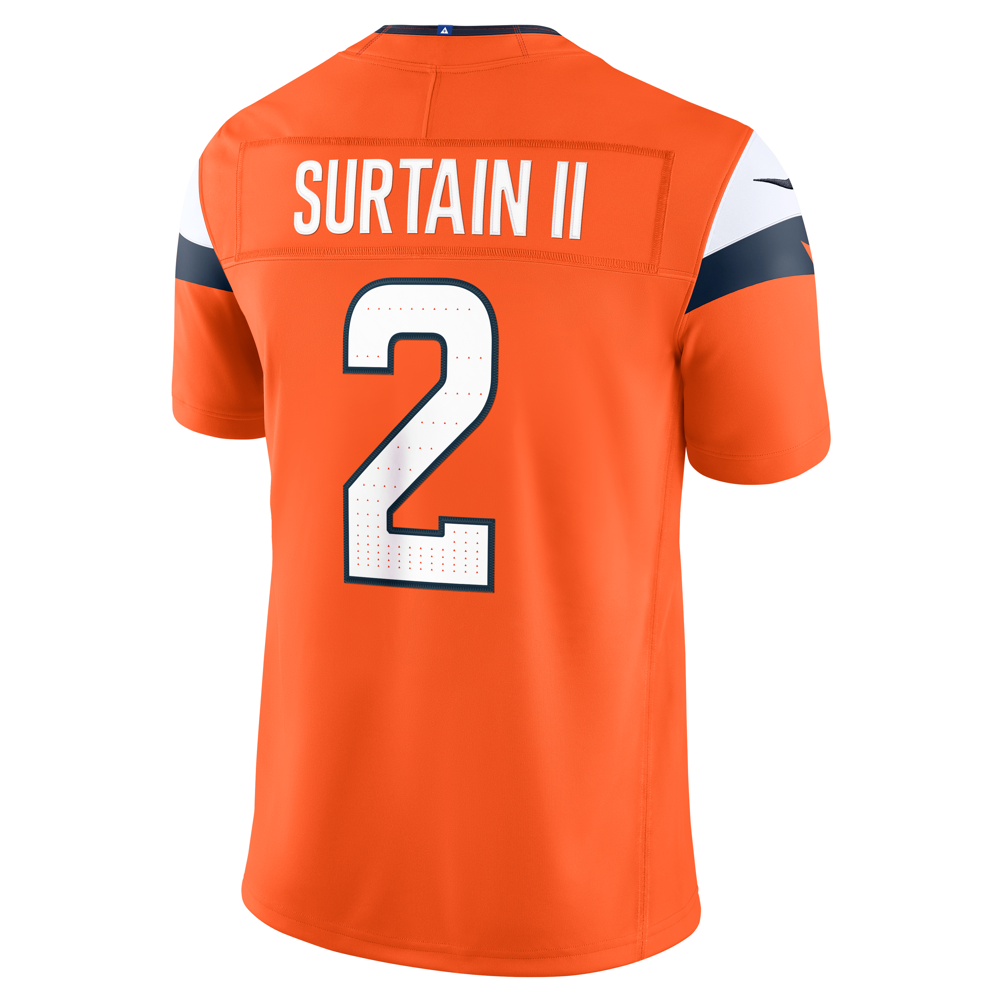 Men's Nike Patrick Surtain II Orange Denver Broncos Team Vapor F.U.S.E. Stitched Limited Jersey