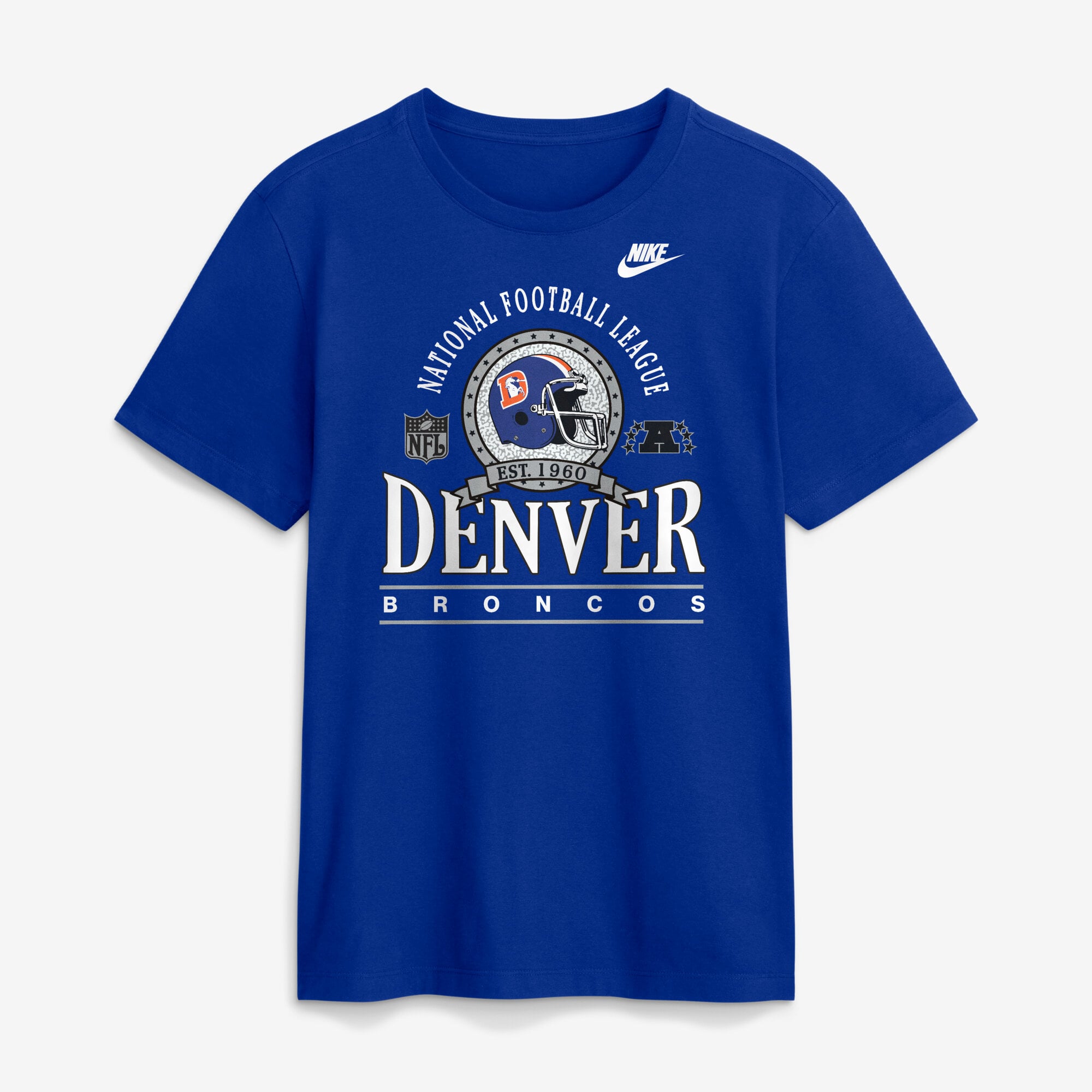 Men's Nike Royal Denver Broncos Rewind Team Spirit Essential Cotton T-Shirt