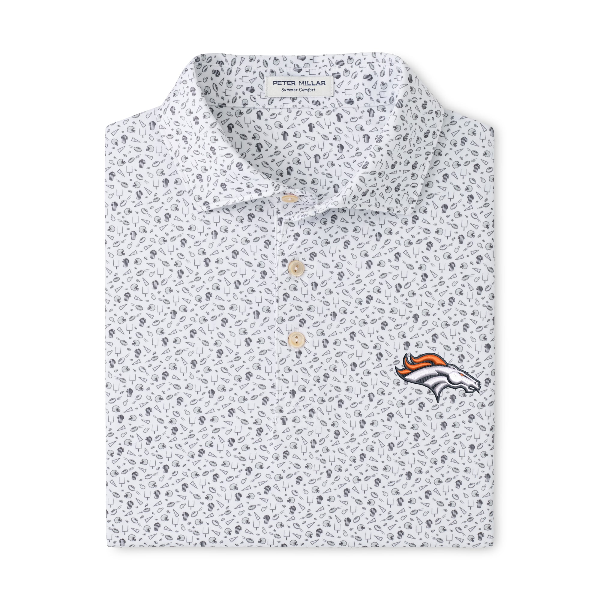 Polo de performance Peter Millar gris Denver Broncos pour homme
