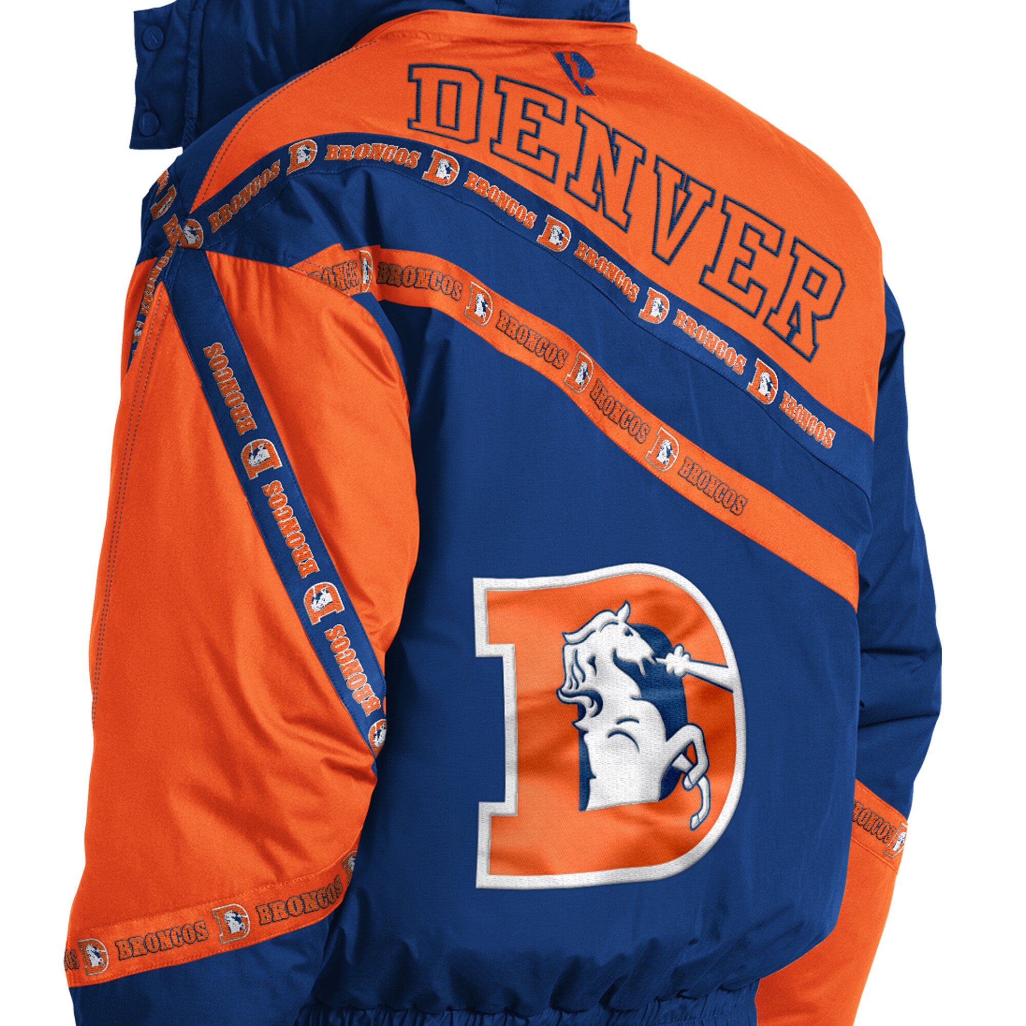 Veste zippée intégrale Denver Broncos Pro Player Royal à double bande et capuche amovible