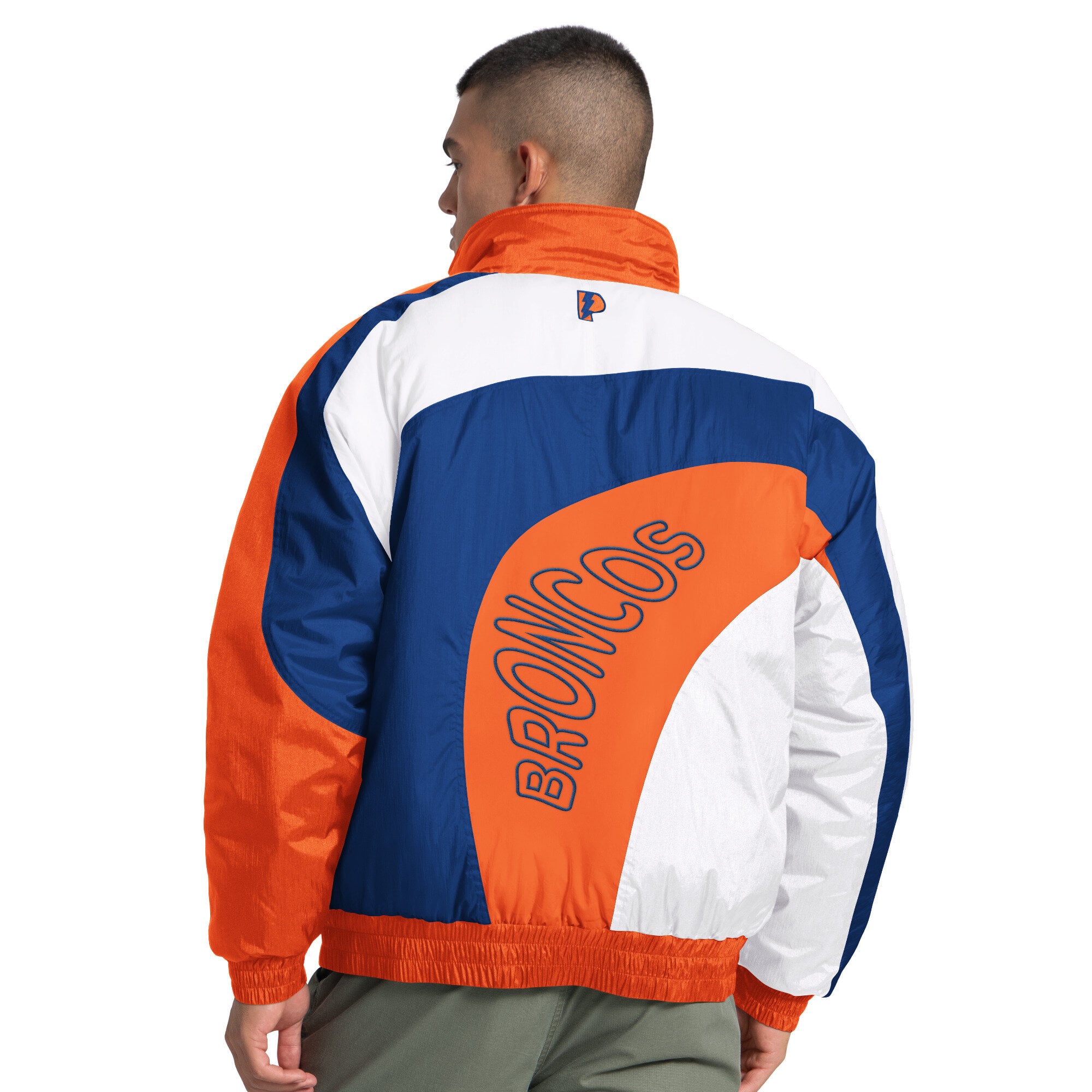 Men's Pro Player White Denver Broncos Wave Full-Zip Jacket