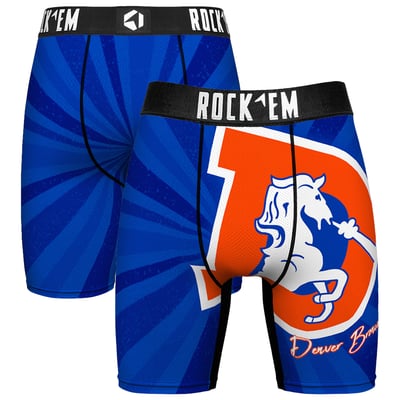  Denver Broncos Rock Em Throwback Swirl Boxer Briefs - Navy