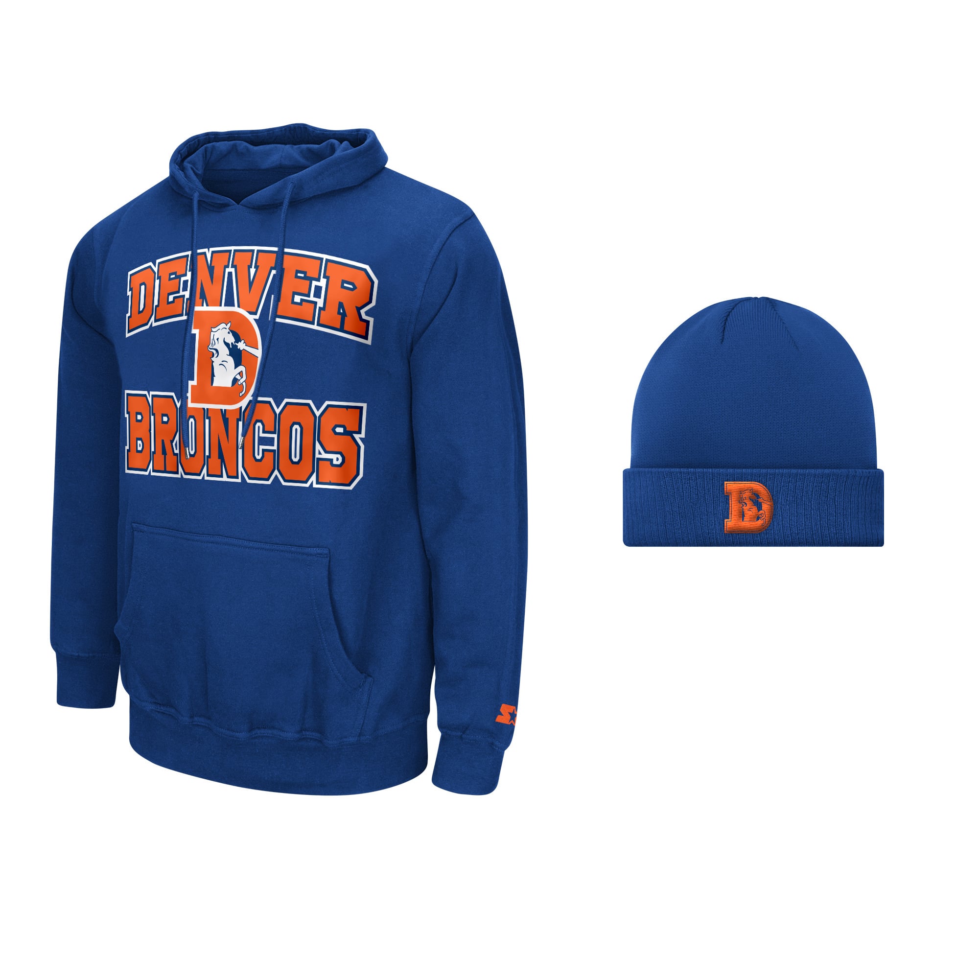 Ensemble sweat à capuche et bonnet revers Starter Navy Denver Broncos pour homme
