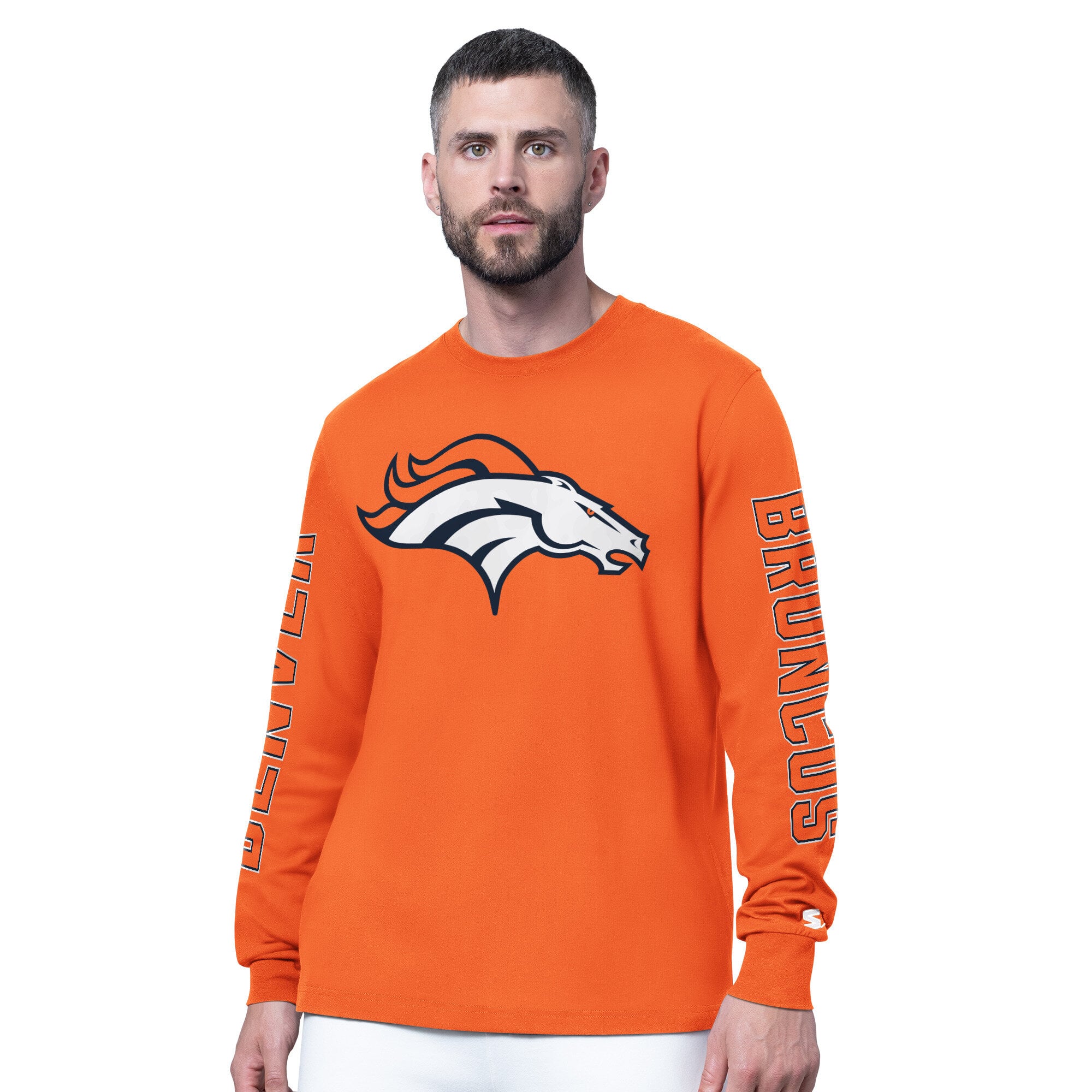 T-shirt à manches longues Starter Orange Denver Broncos Clutch Hit II pour homme