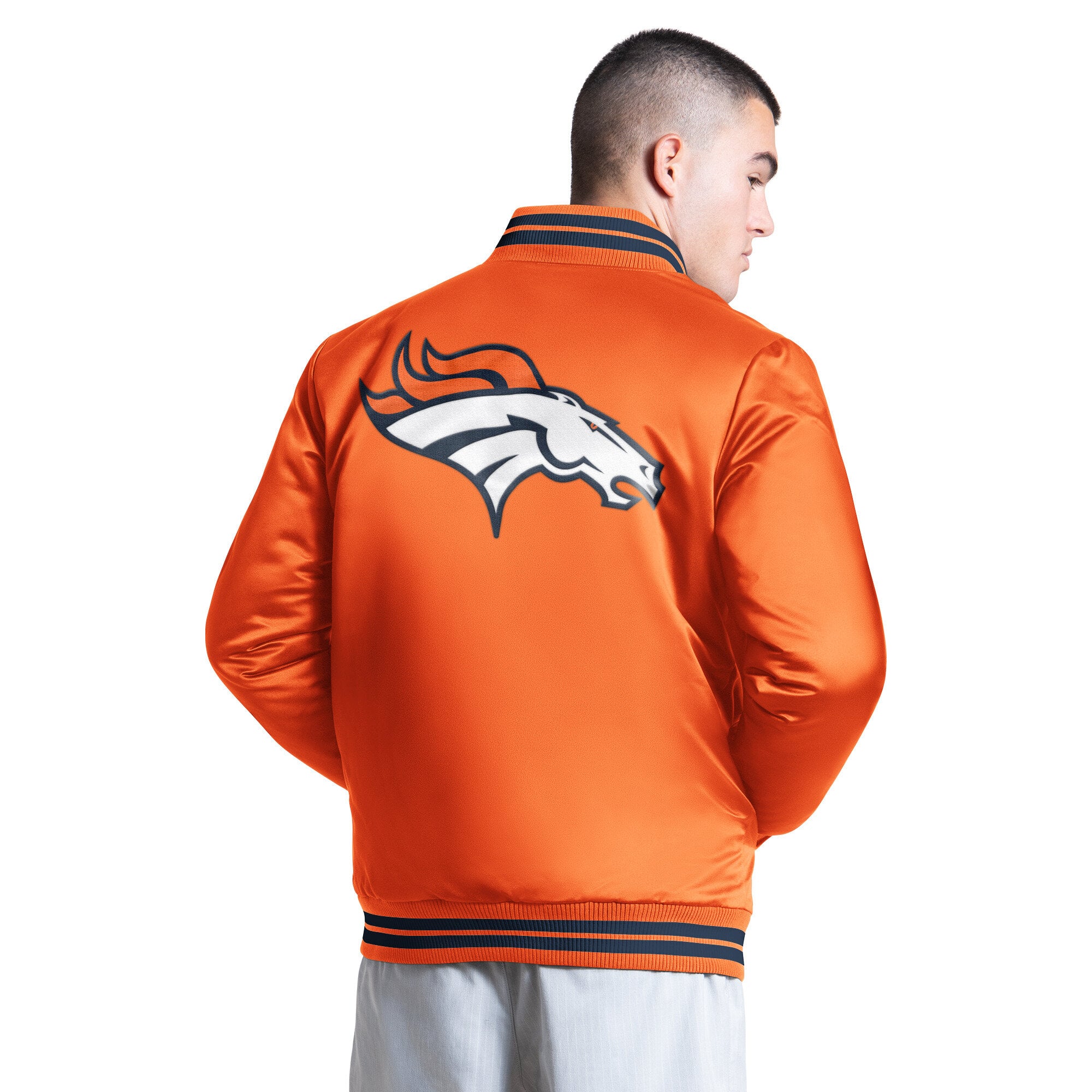 Veste universitaire Starter orange Denver Broncos Elite à boutons-pression pour homme
