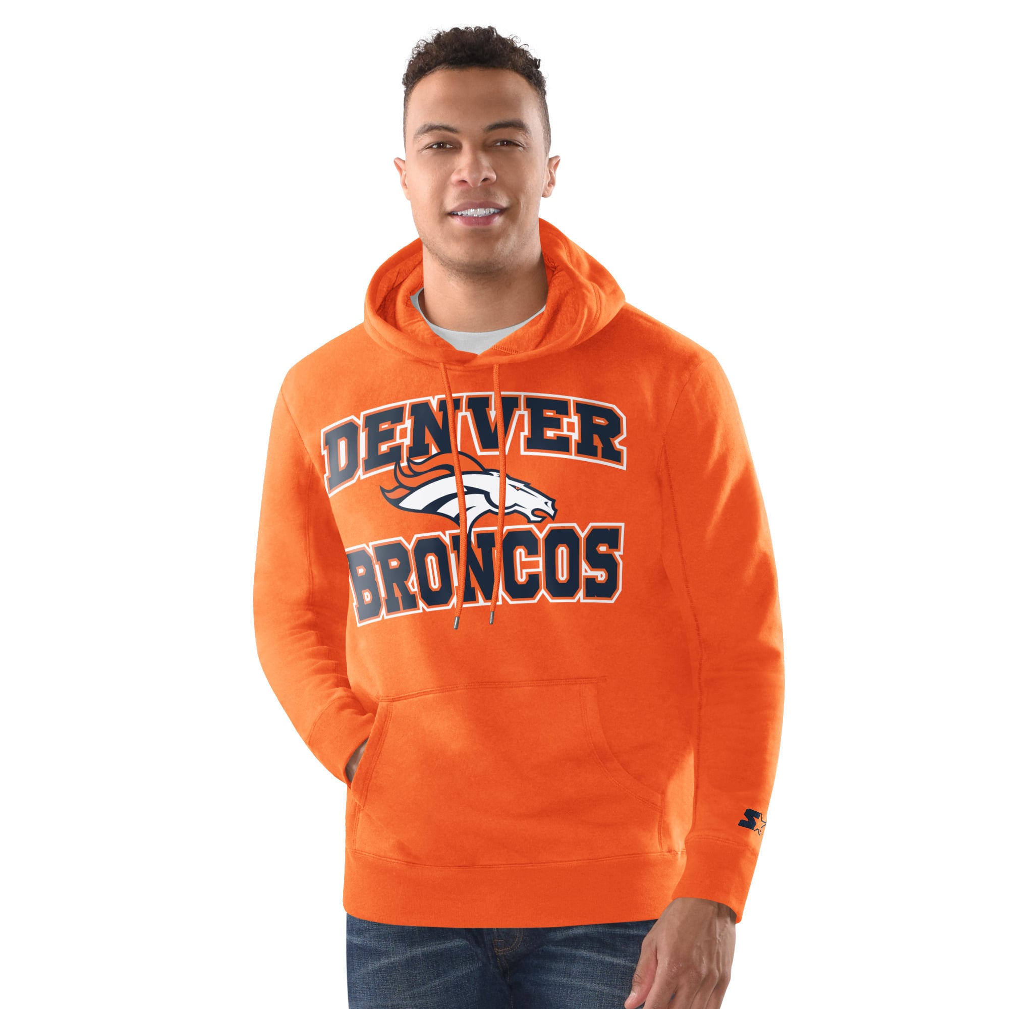 Ensemble sweat à capuche et bonnet revers Starter Orange Denver Broncos pour homme