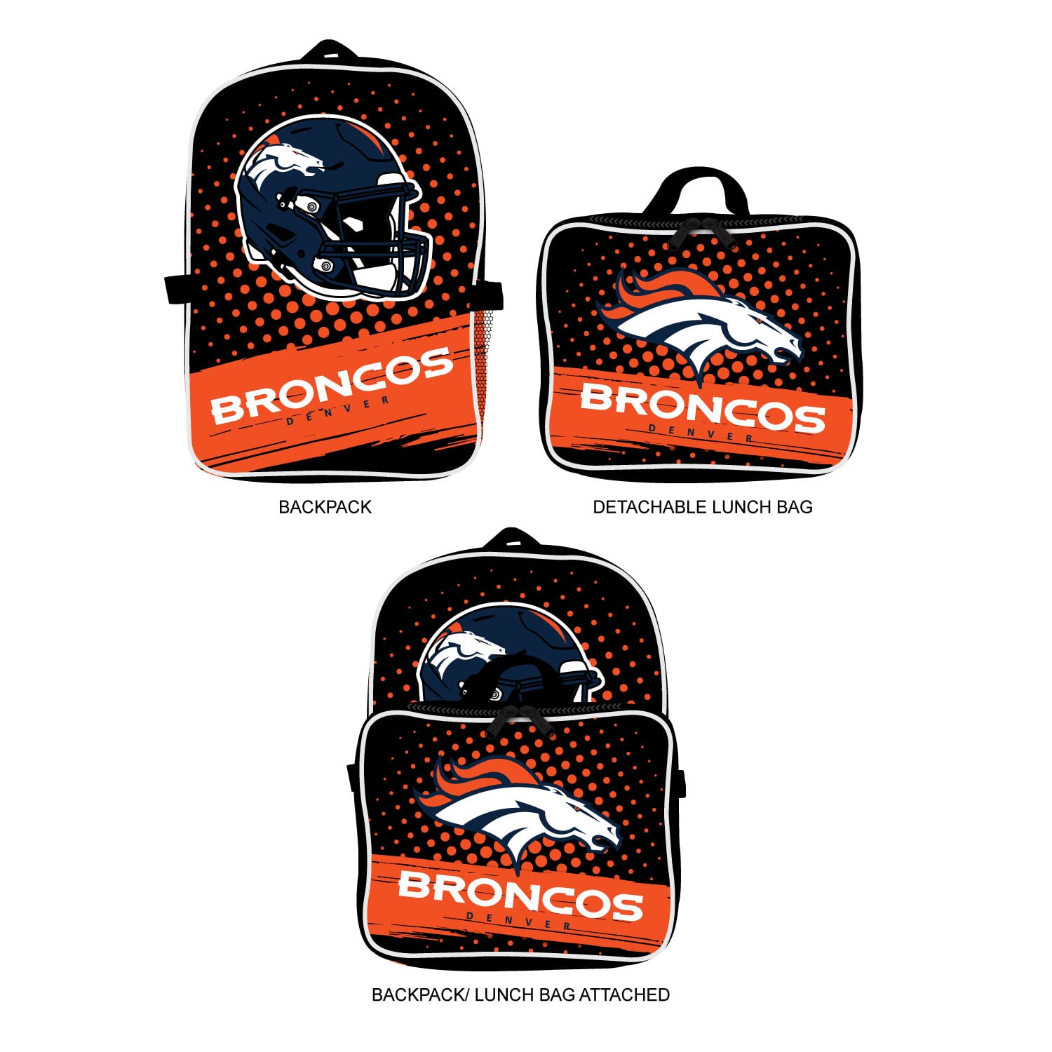 MOJO Denver Broncos Backpack & Lunch Box 2-Piece Set