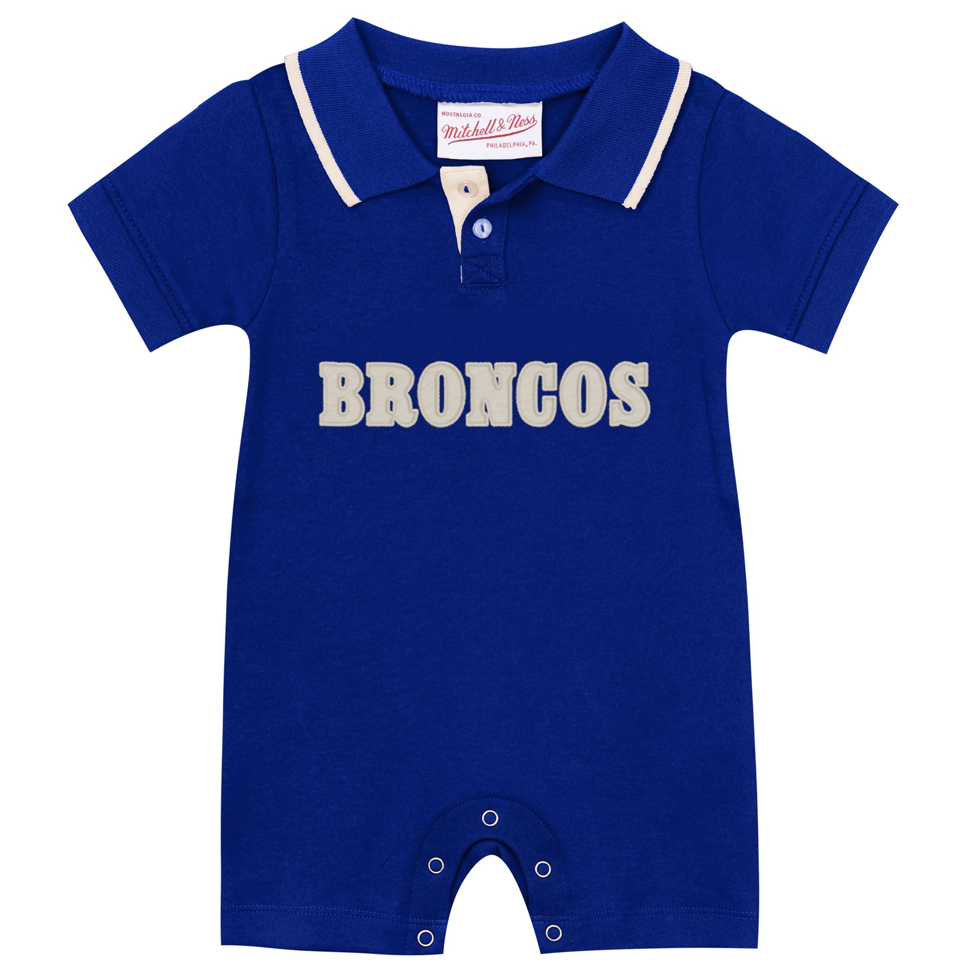 Newborn & Infant Mitchell Ness Royal Denver Broncos Retro Roots Rugby Romper