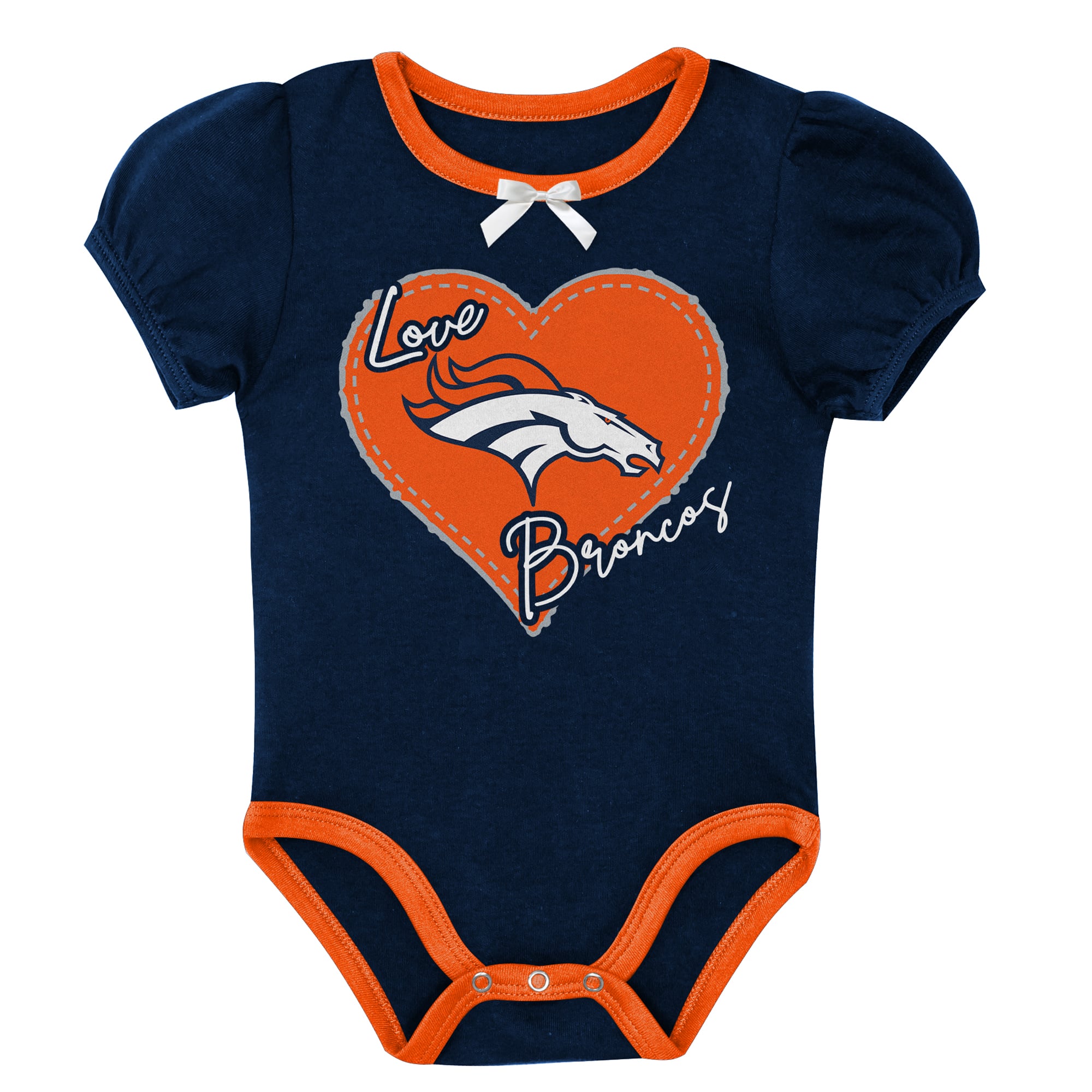 Ensemble body deux pièces Outerstuff orange/marine Denver Broncos Star Power pour nouveau-né et nourrisson