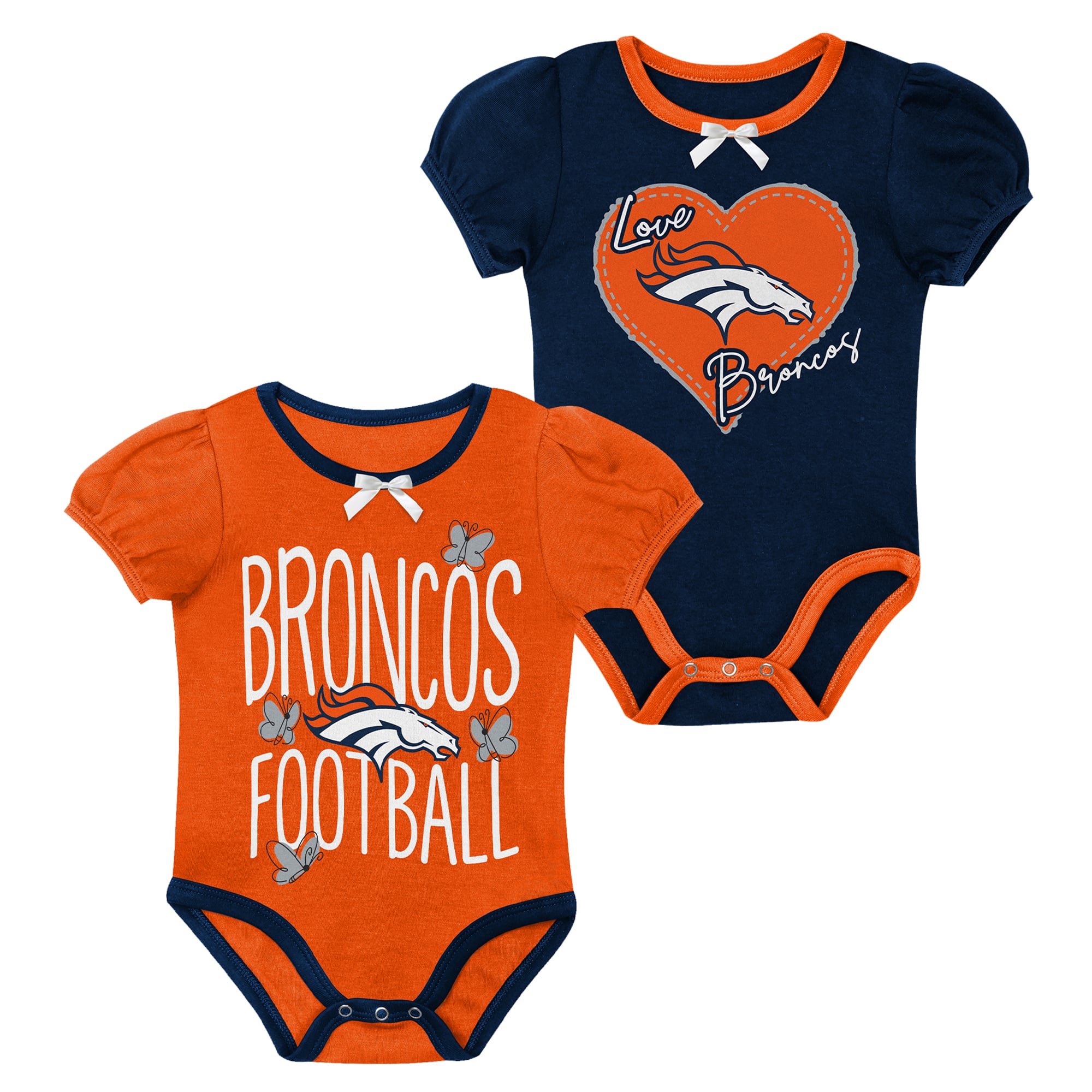 Ensemble body deux pièces Outerstuff orange/marine Denver Broncos Star Power pour nouveau-né et nourrisson