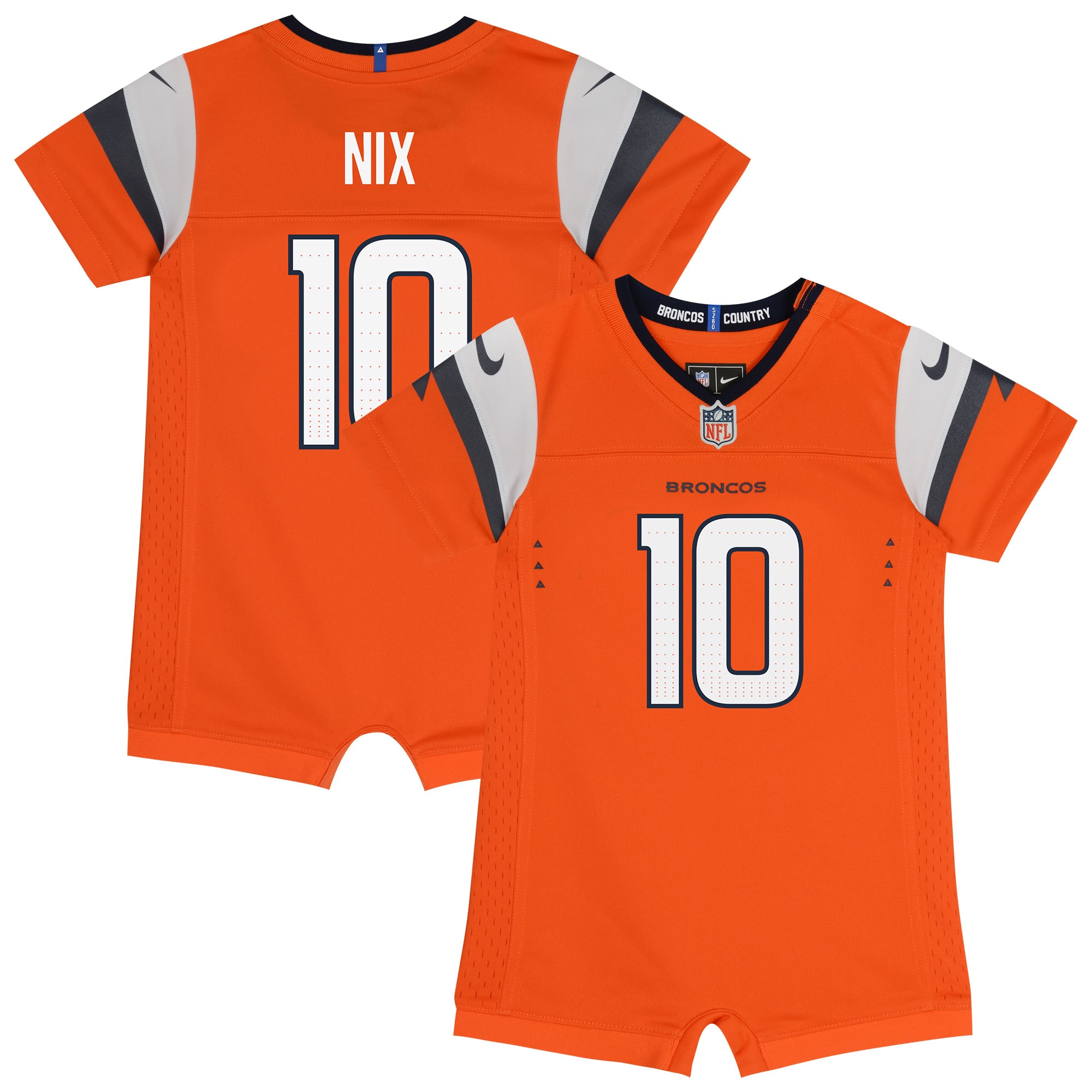 Combinaison Nike Bo Nix orange Denver Broncos pour nouveau-né