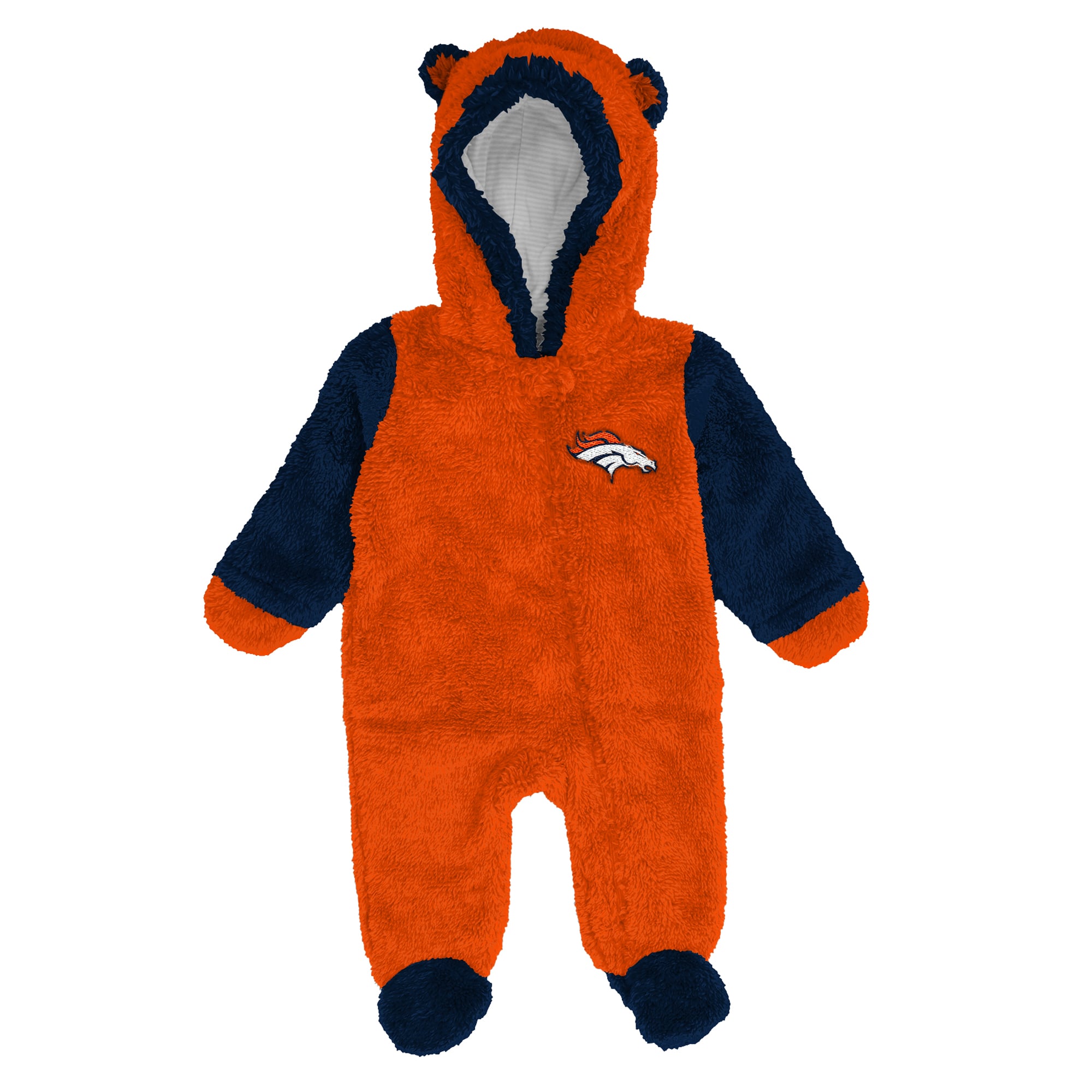 Grenouillère en polaire orange Denver Broncos pour nouveau-né Outerstuff avec fermeture éclair intégrale