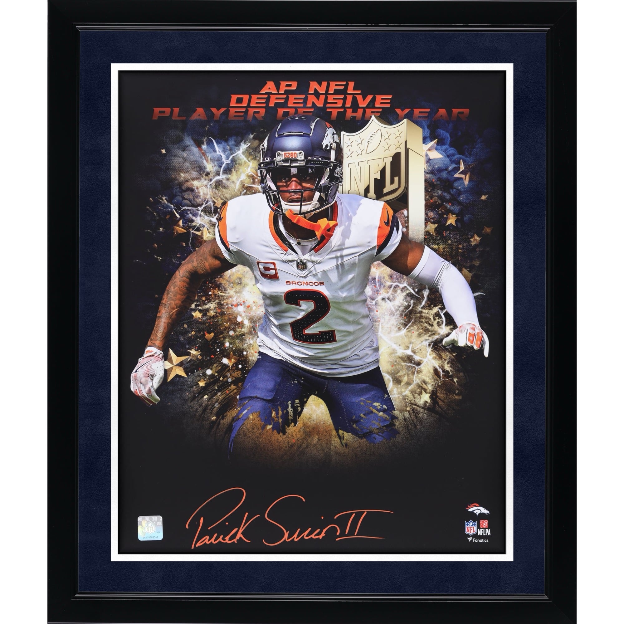 Patrick Surtain II Denver Broncos Autographed 16" x 20" 2024 NFL DPOY In-Focus Photograph