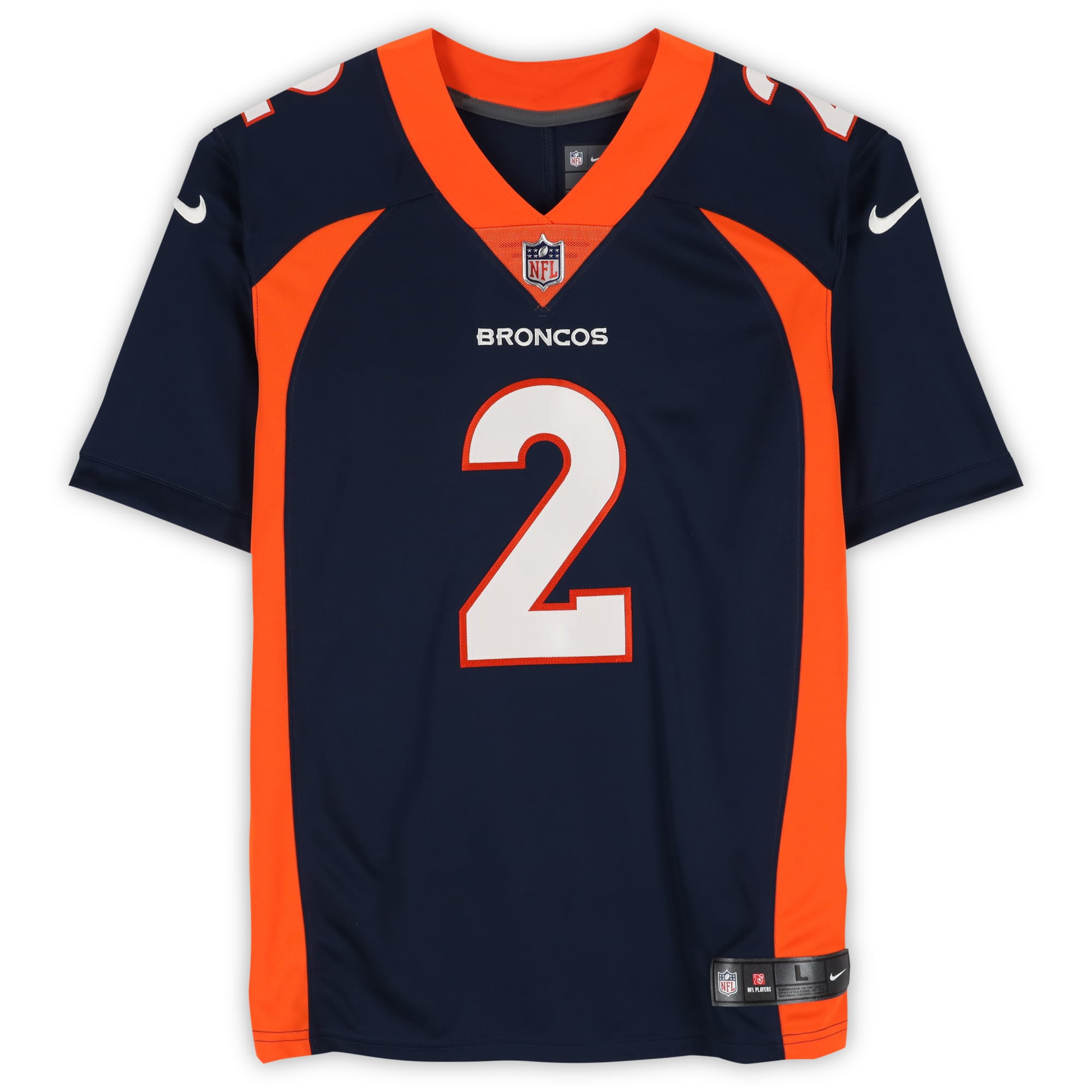 Maillot Nike Limited bleu marine autographié de Patrick Surtain II, Denver Broncos