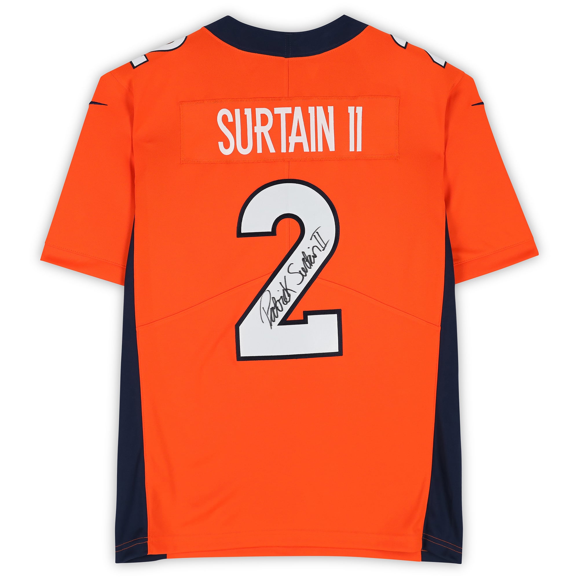 Maillot rétro Nike orange autographié de Patrick Surtain II (Denver Broncos), édition limitée 1997-2023