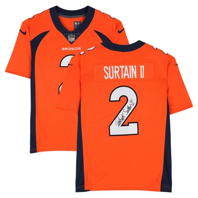 Patrick Surtain II Denver Broncos Autographed Fanatics Authentic Orange Nike 1997-2023 Throwback Limited Jersey