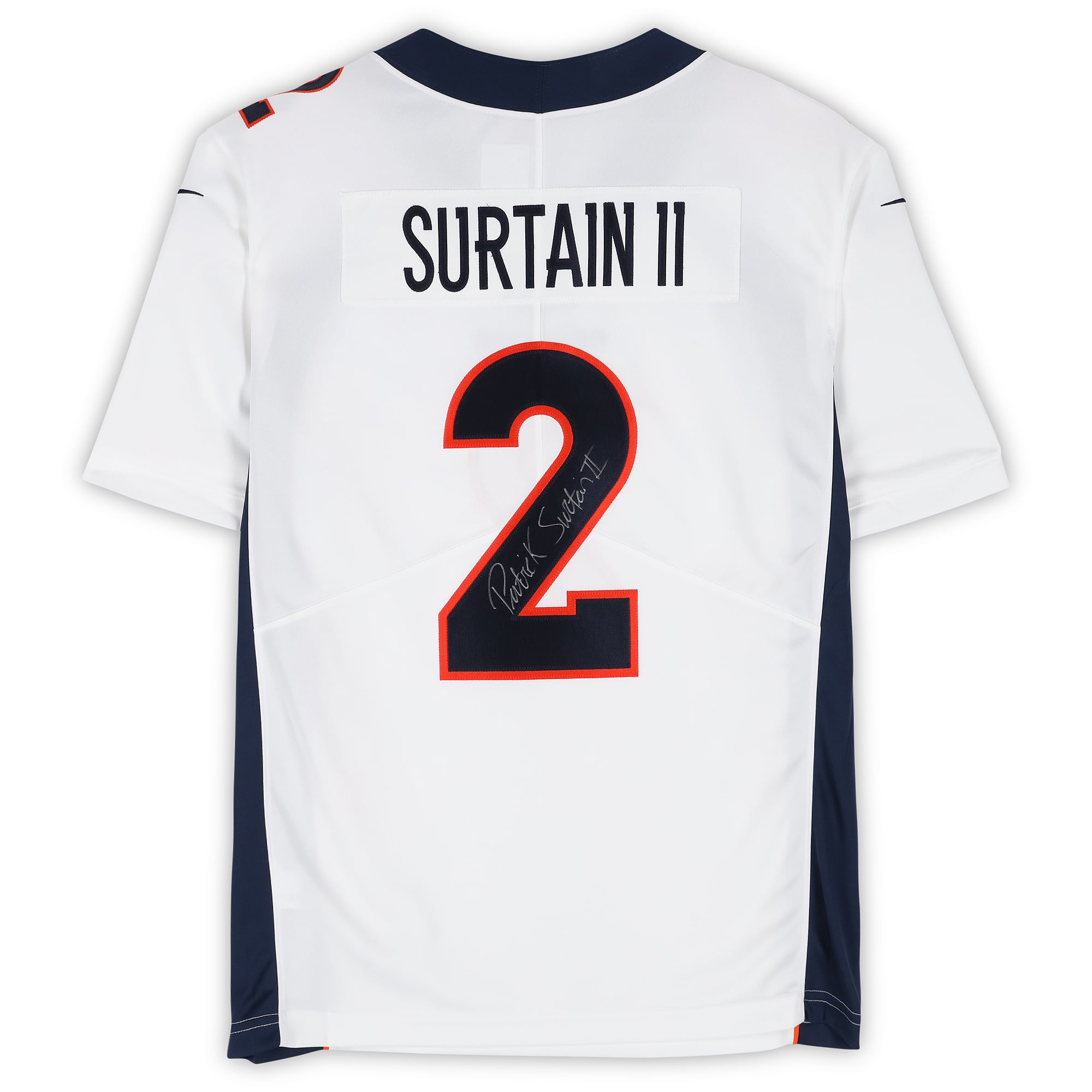 Maillot rétro Nike blanc autographié de Patrick Surtain II (Denver Broncos), édition limitée 1997-2023.