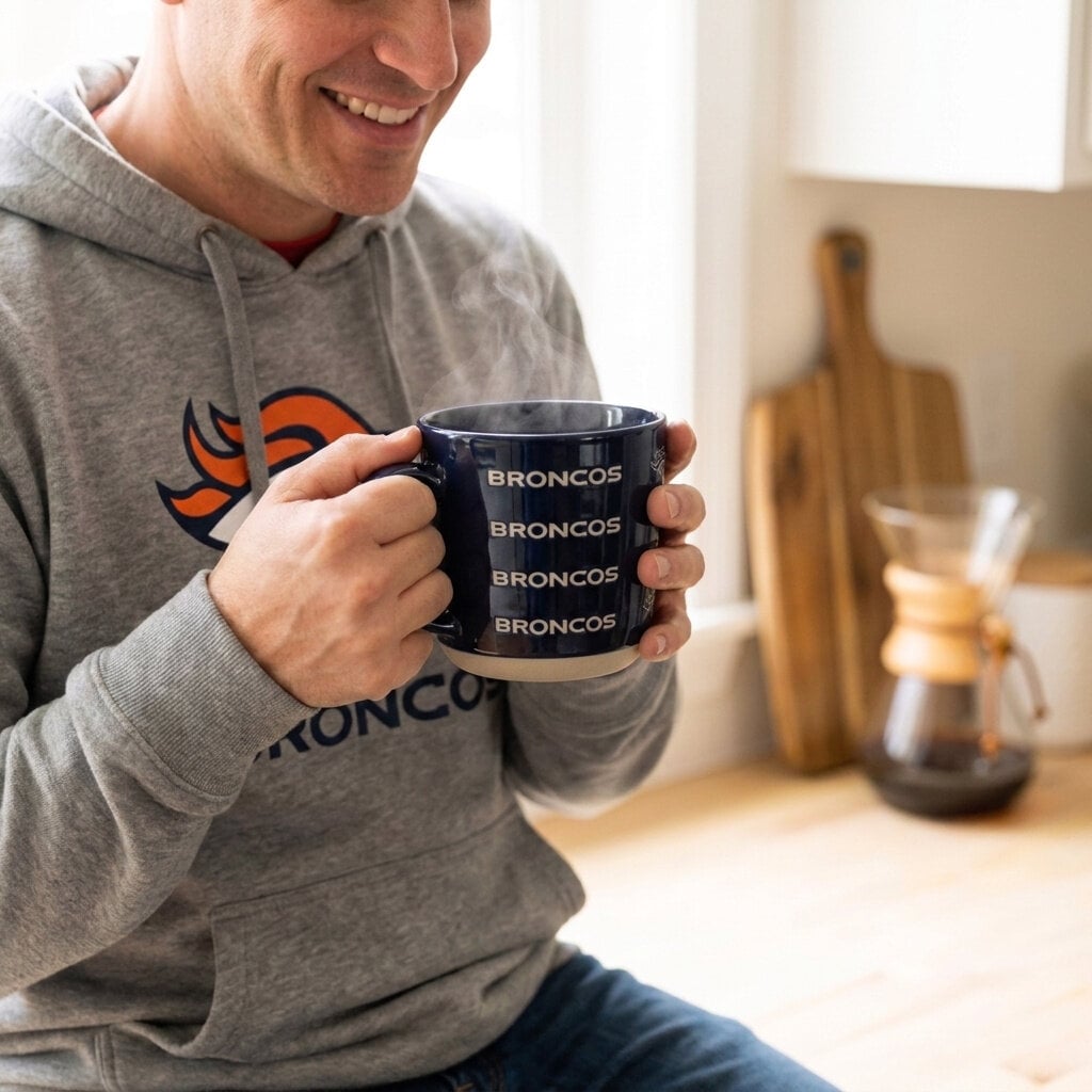 Mug Pegasus Denver Broncos 17 oz, logo ton sur ton, finition sablée
