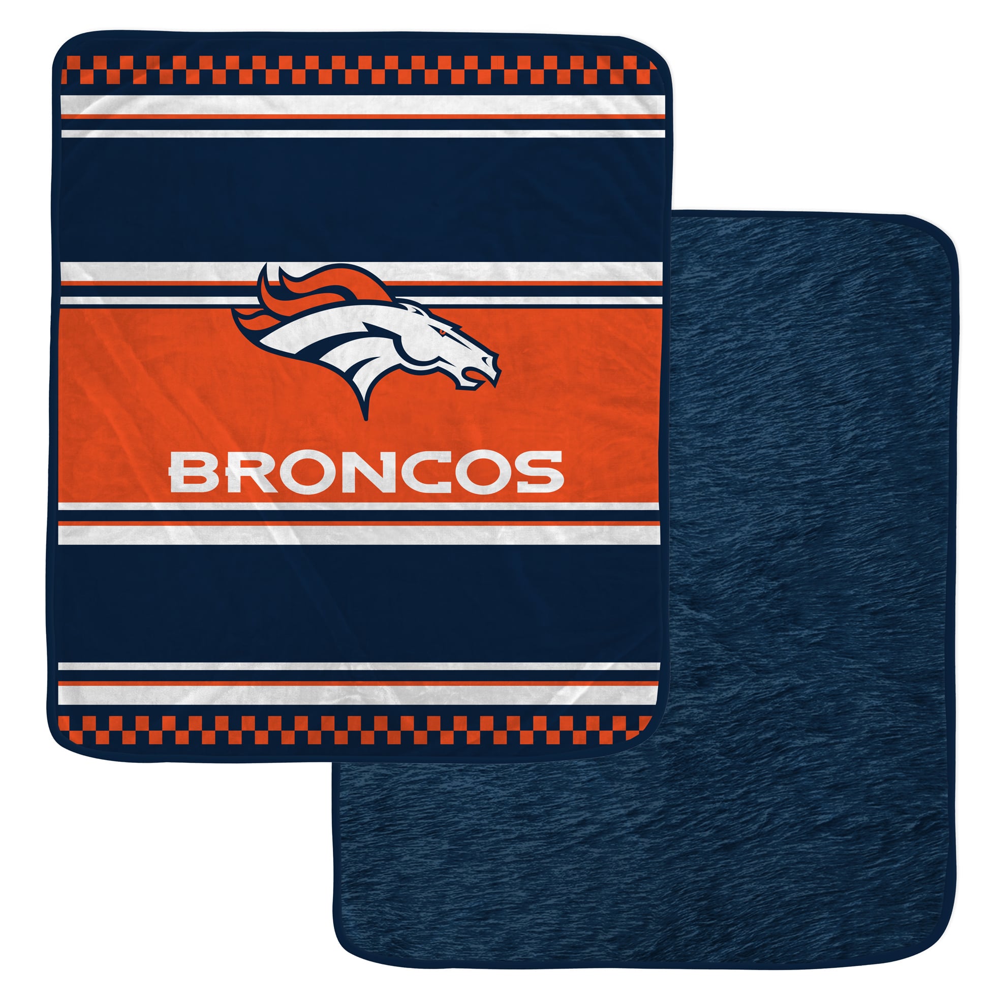 Couverture en fausse fourrure à carreaux Pegasus Denver Broncos 60" x 70"