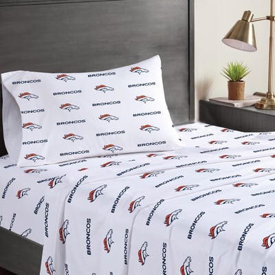 Denver Broncos Pegasus Three-Piece Twin Sheet Set
