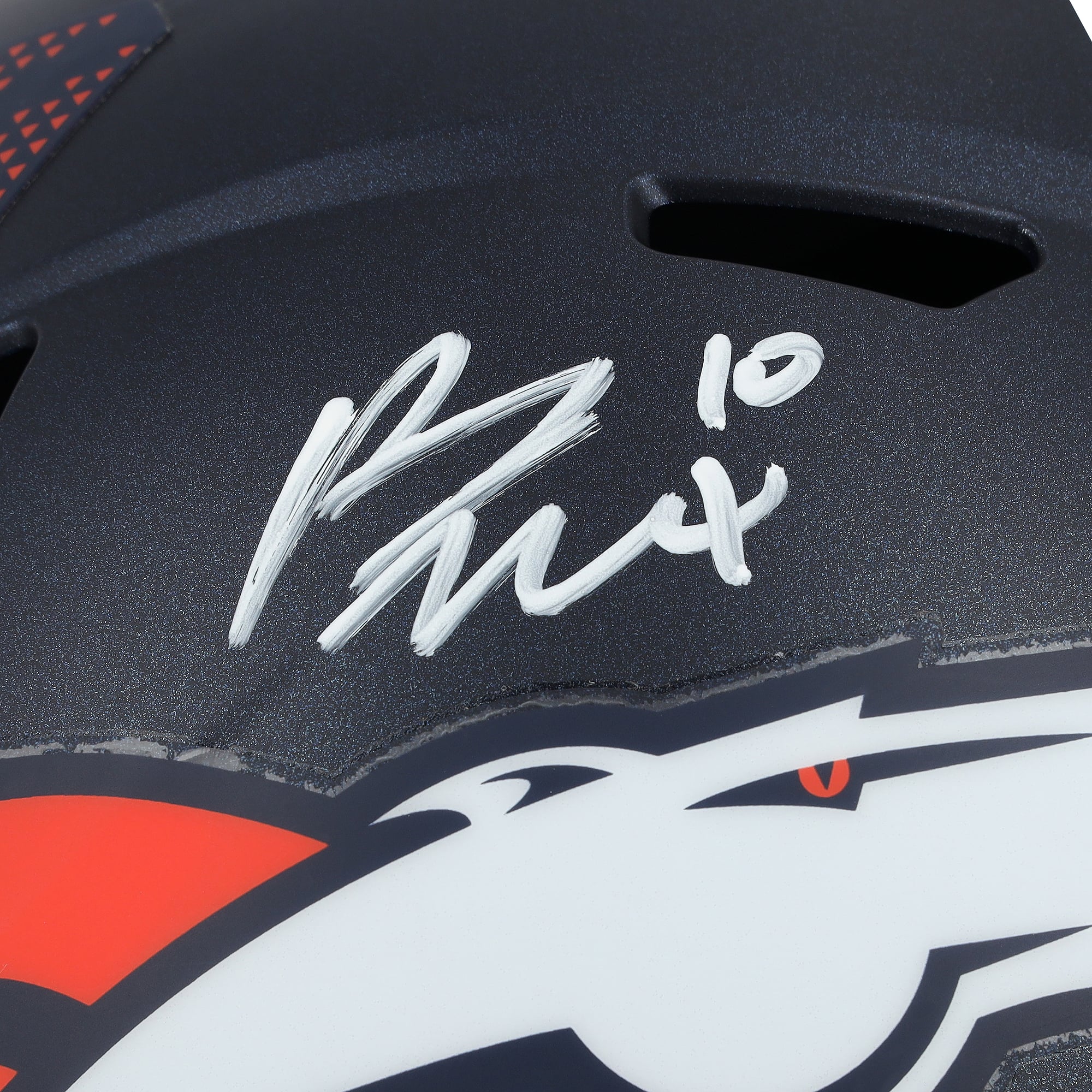 Casque réplique Riddell Speed ​​autographié par Peyton Manning et Bo Nix des Broncos de Denver