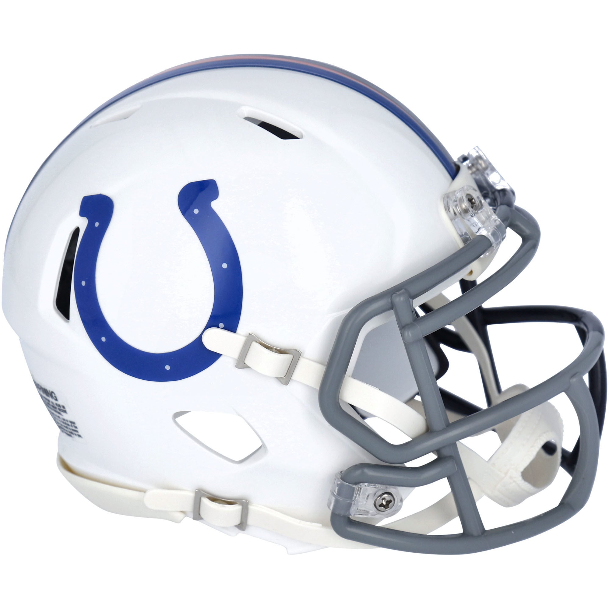 Casque miniature Riddell Half & Half Speed ​​autographié par Peyton Manning (Denver Broncos et Indianapolis Colts) - Signature côté Denver