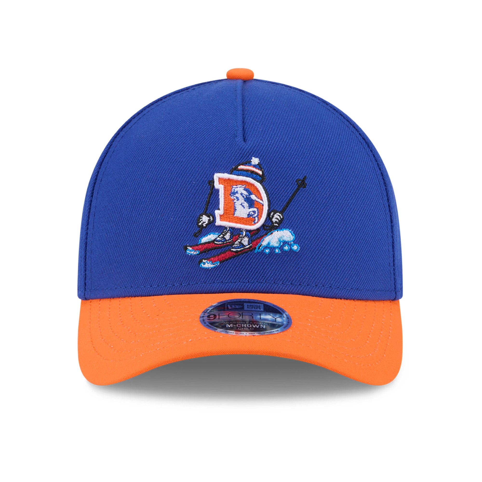 Casquette ajustable New Era bleue Denver Broncos Cartoon 9FORTY M-Crown A-Frame pour enfants d'âge préscolaire