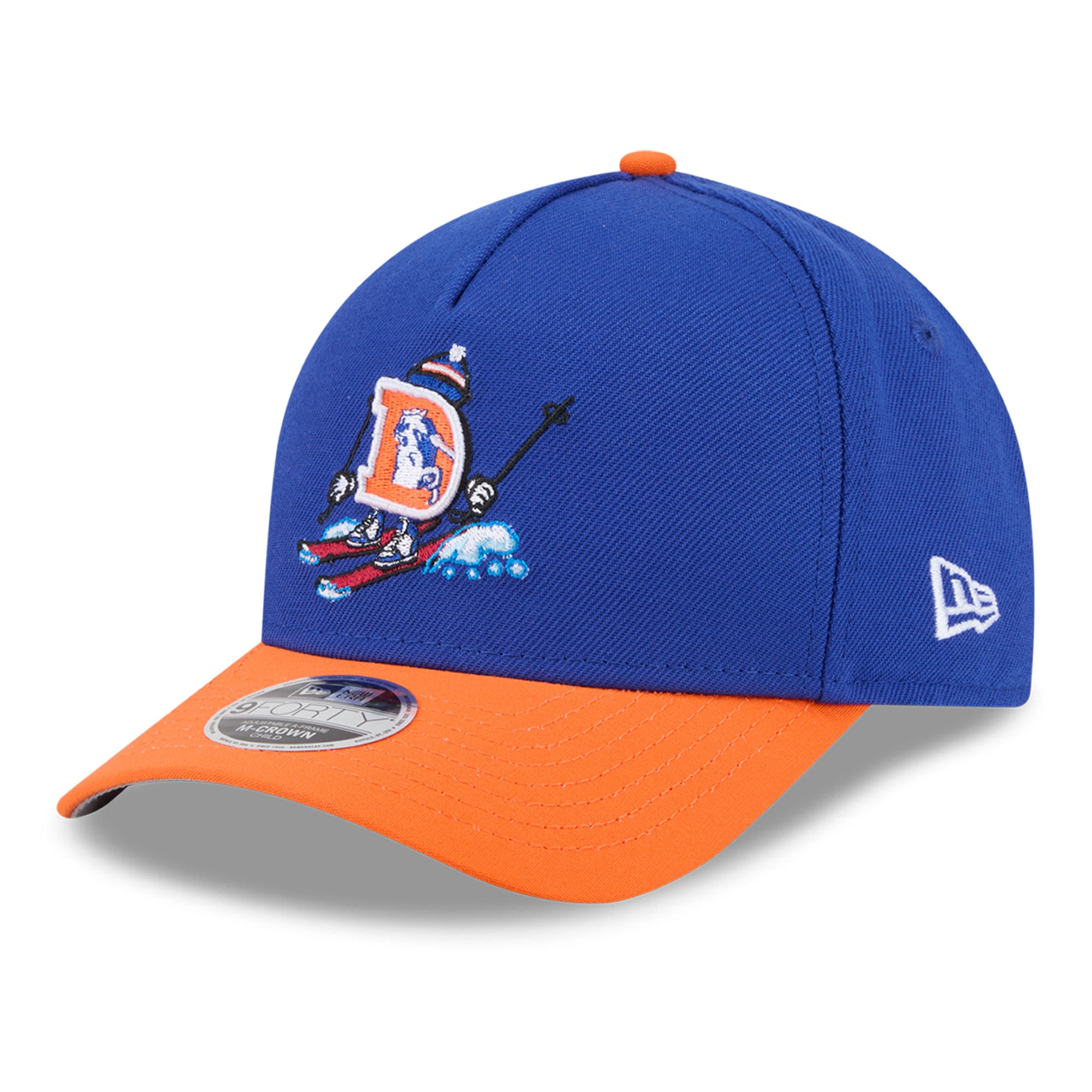 Casquette ajustable New Era bleue Denver Broncos Cartoon 9FORTY M-Crown A-Frame pour enfants d'âge préscolaire