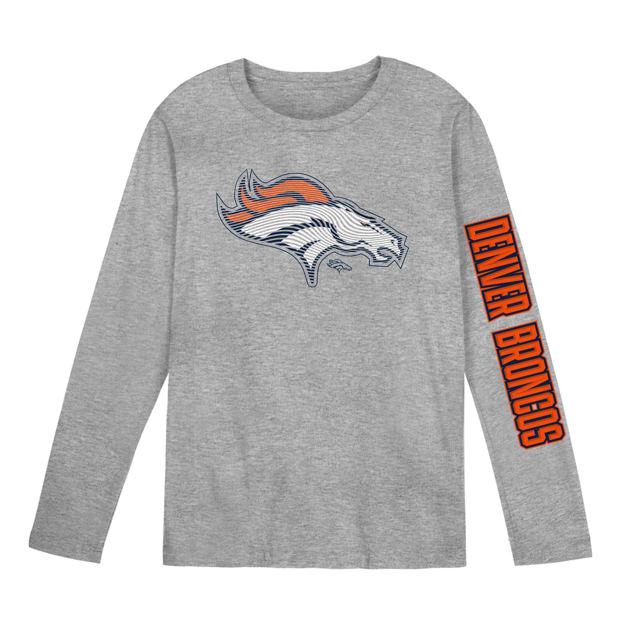 T-shirt à manches longues gris Denver Broncos Air Raid pour enfants d'âge préscolaire Outerstuff