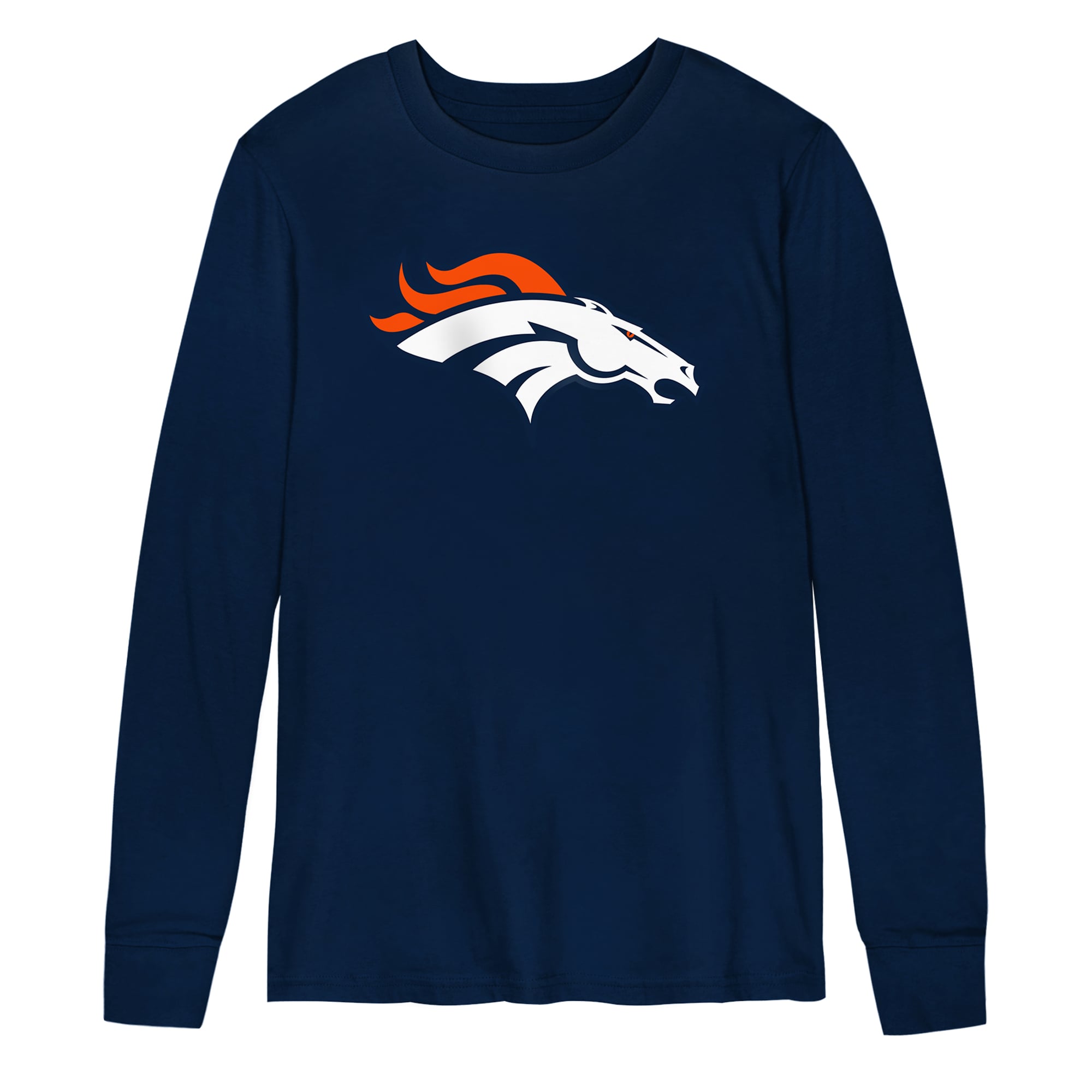 Preschool Outerstuff Navy Denver Broncos Primary Logo Long Sleeve T-Shirt