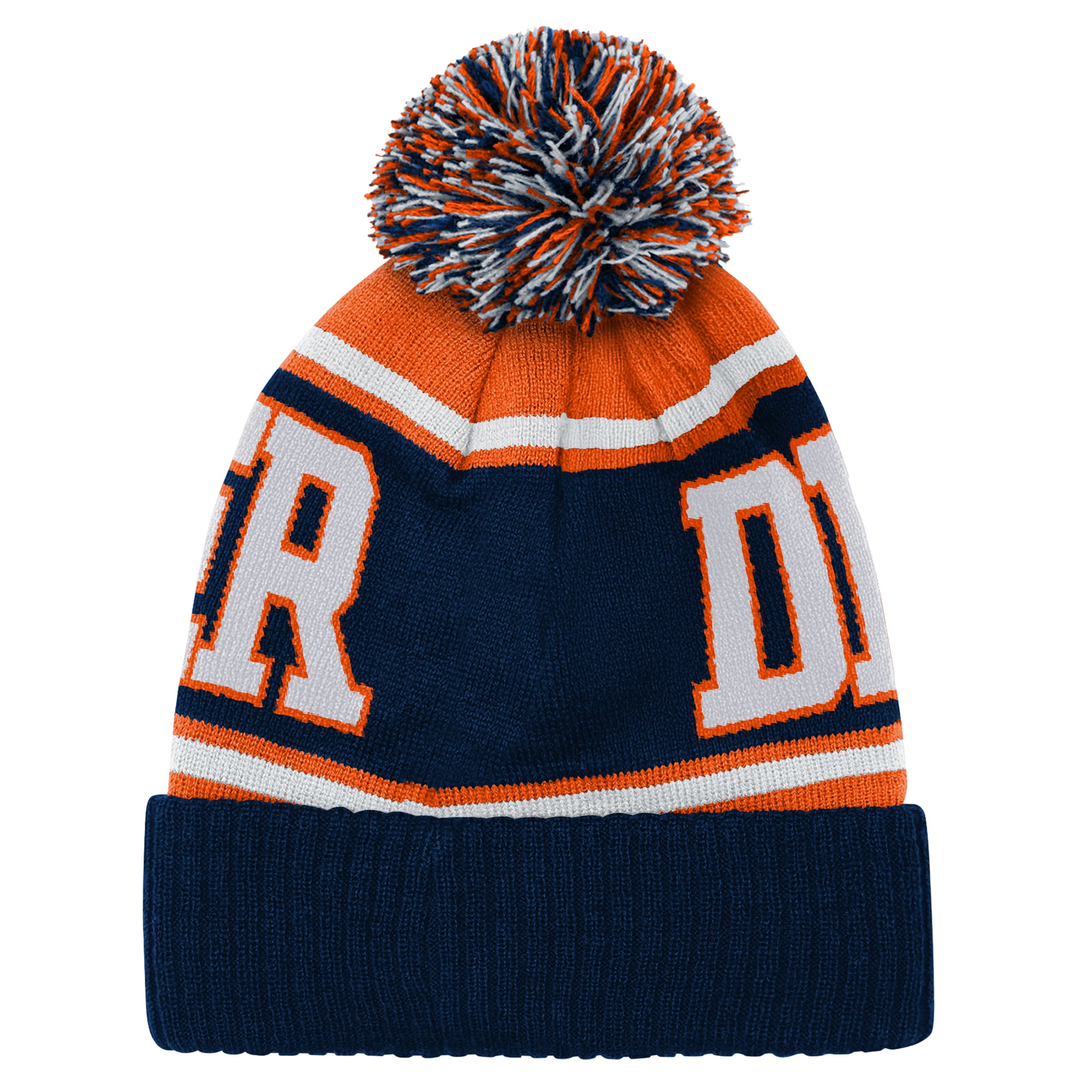 Bonnet en maille à revers True Edge bleu marine Denver Broncos pour enfants d'âge préscolaire Outerstuff avec pompon
