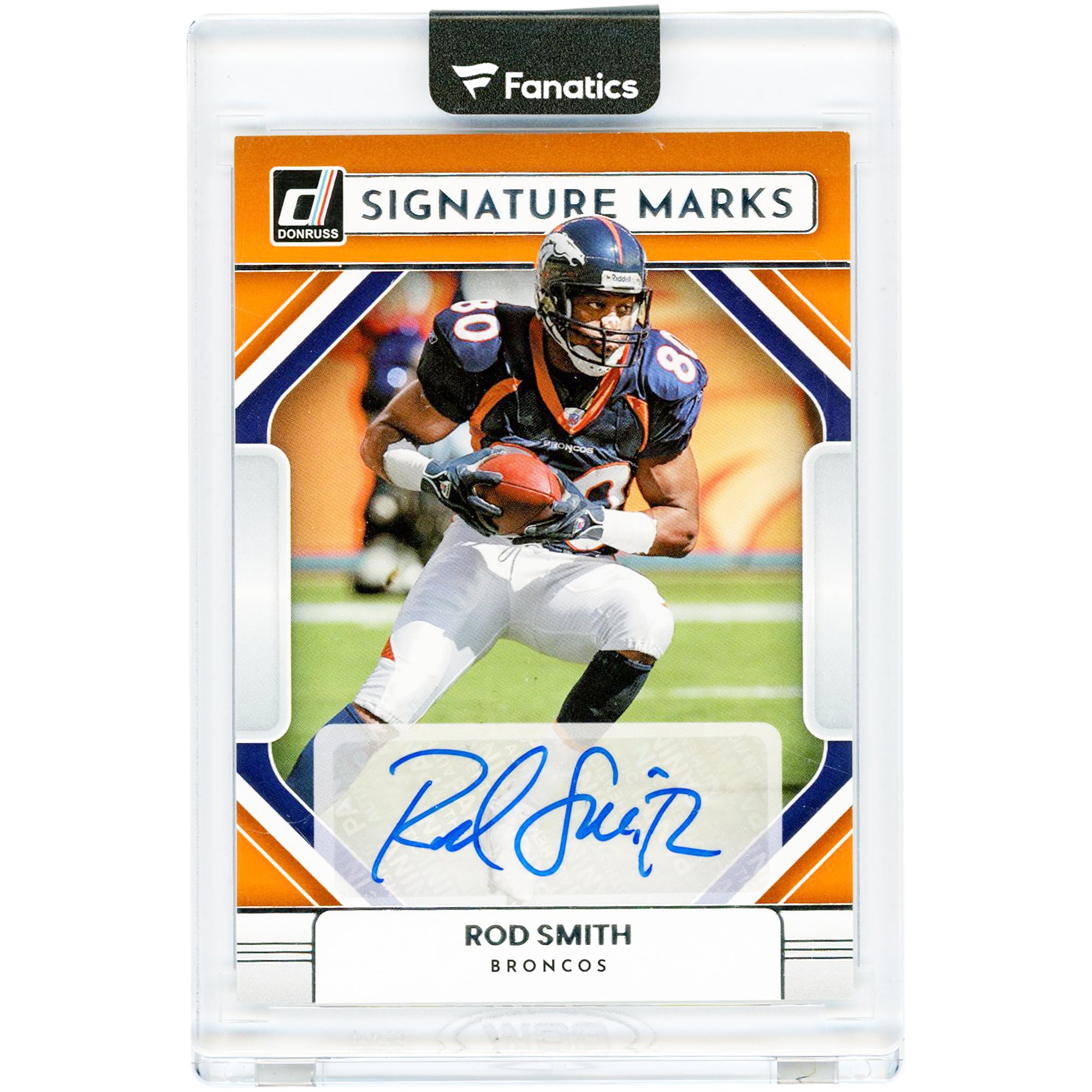 Carte Panini Donruss Signature Marks 2022 autographiée par Rod Smith (Denver Broncos) #SM-RS