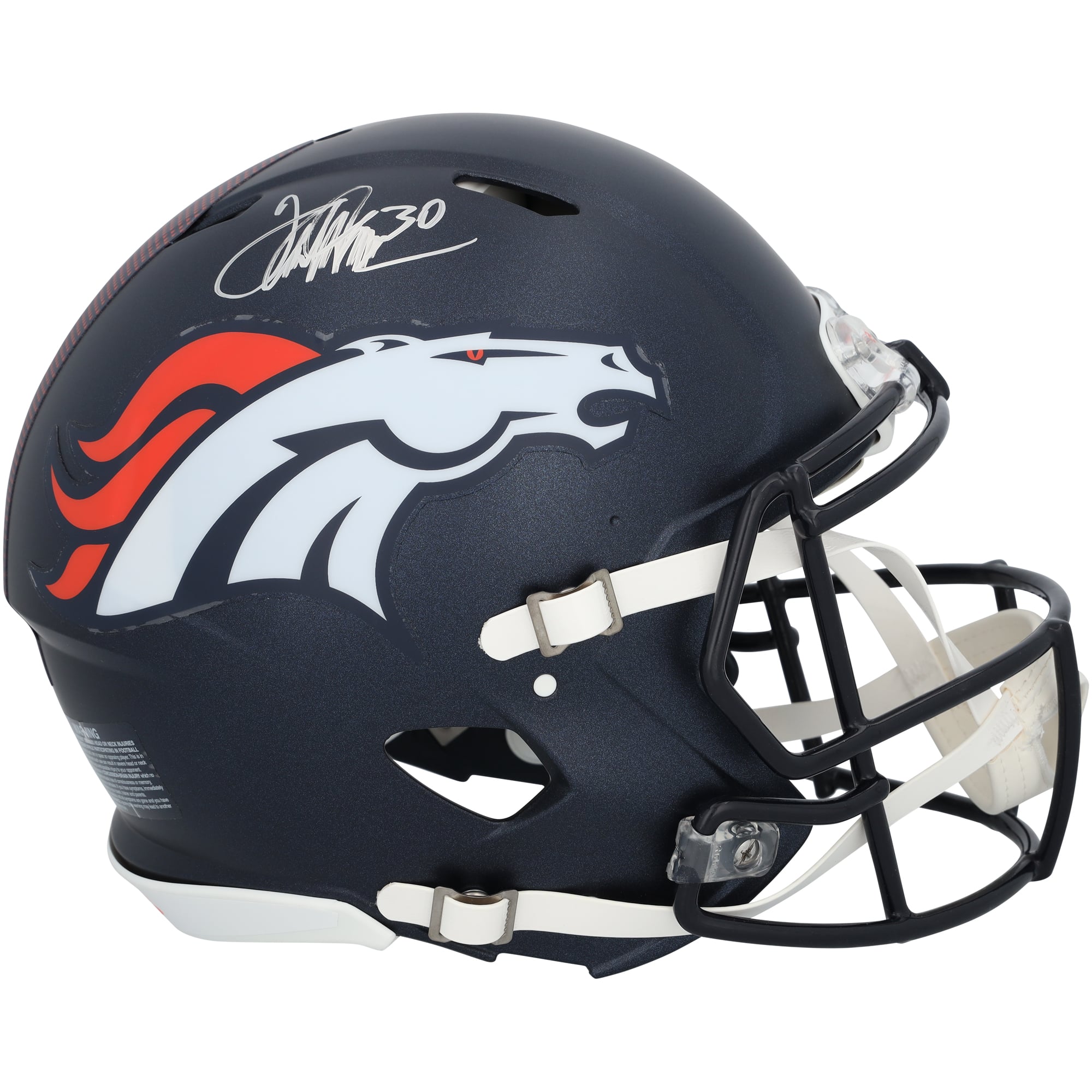 Casque Riddell Speed ​​Authentic 2024 autographié par Terrell Davis (Denver Broncos)