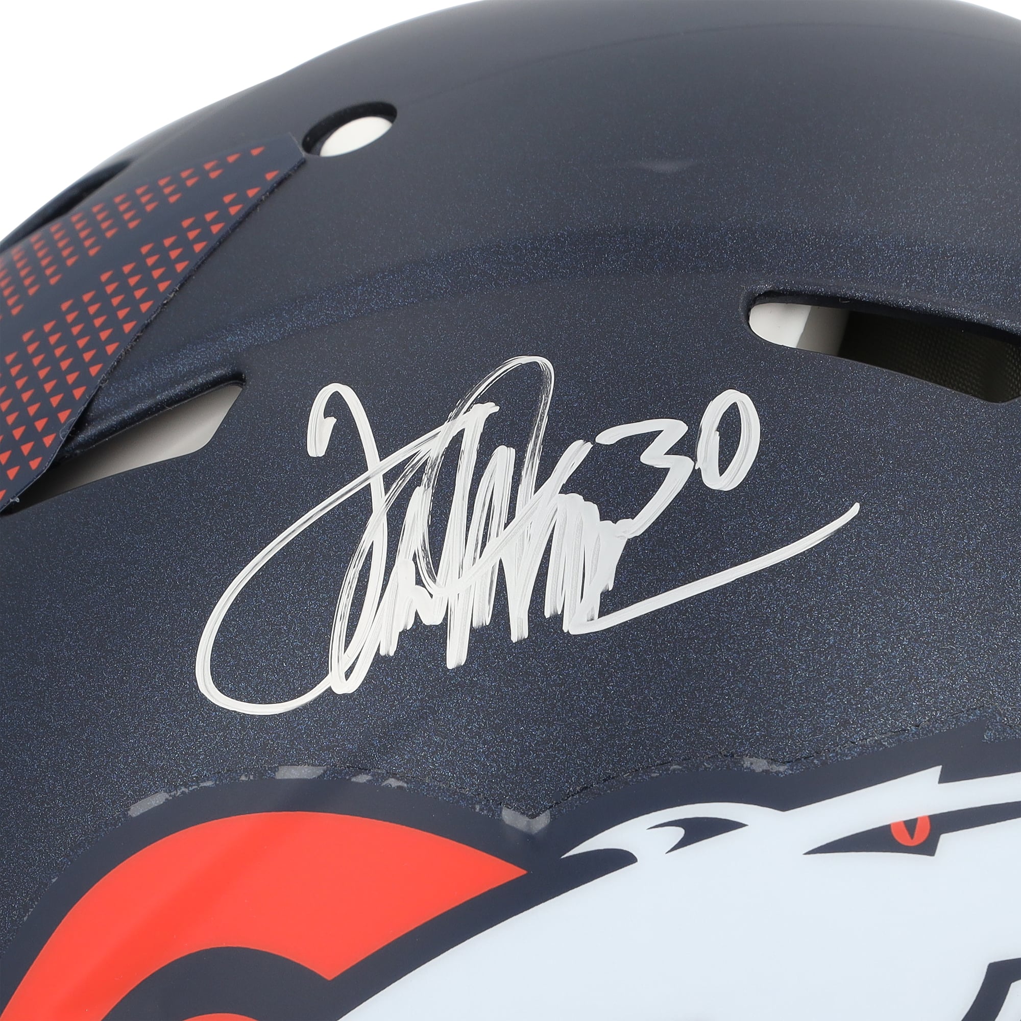 Casque Riddell Speed ​​Authentic 2024 autographié par Terrell Davis (Denver Broncos)