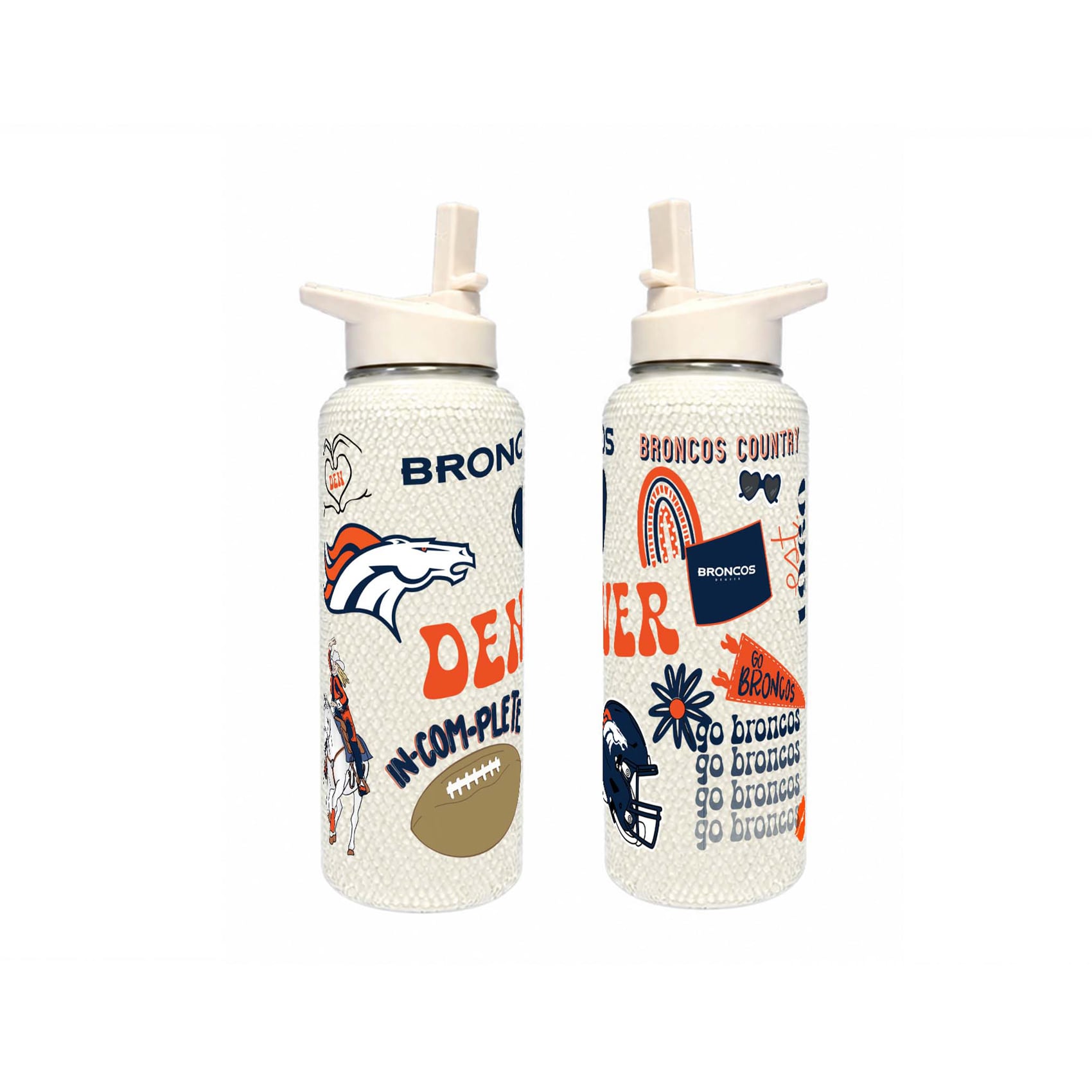 Bouteille Bling Quencher Denver Broncos de 1 litre (34 oz) de The Memory Company